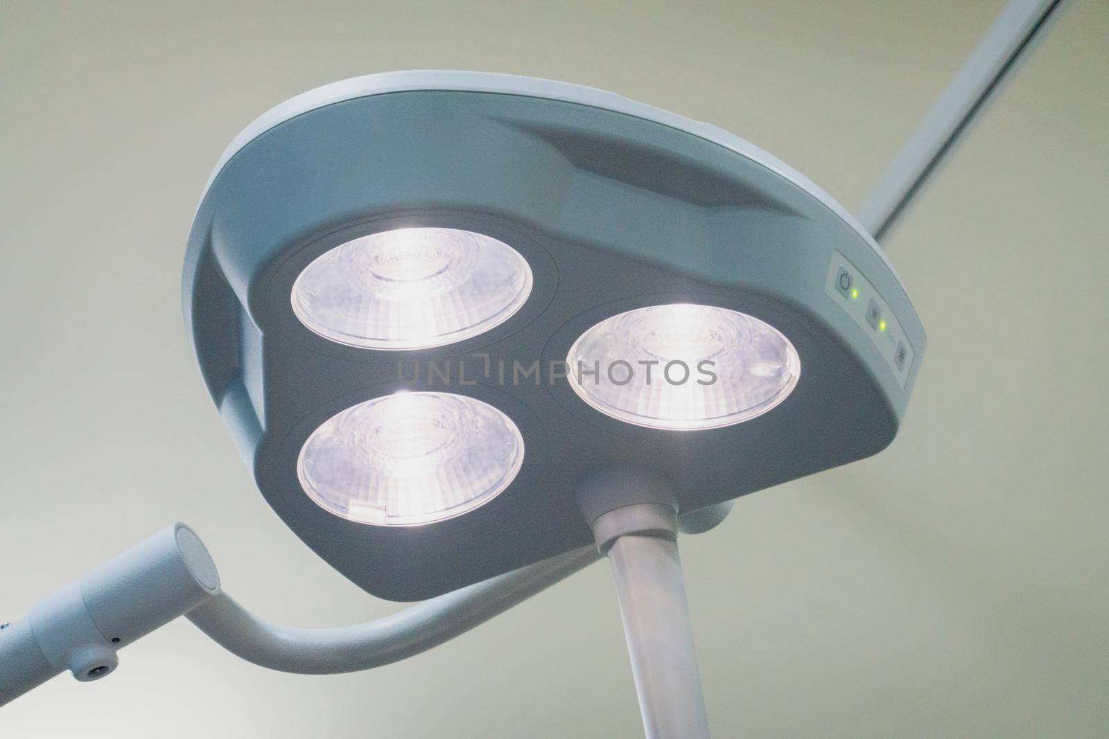 Low angle view on operation room lamp light  by chuanchai
