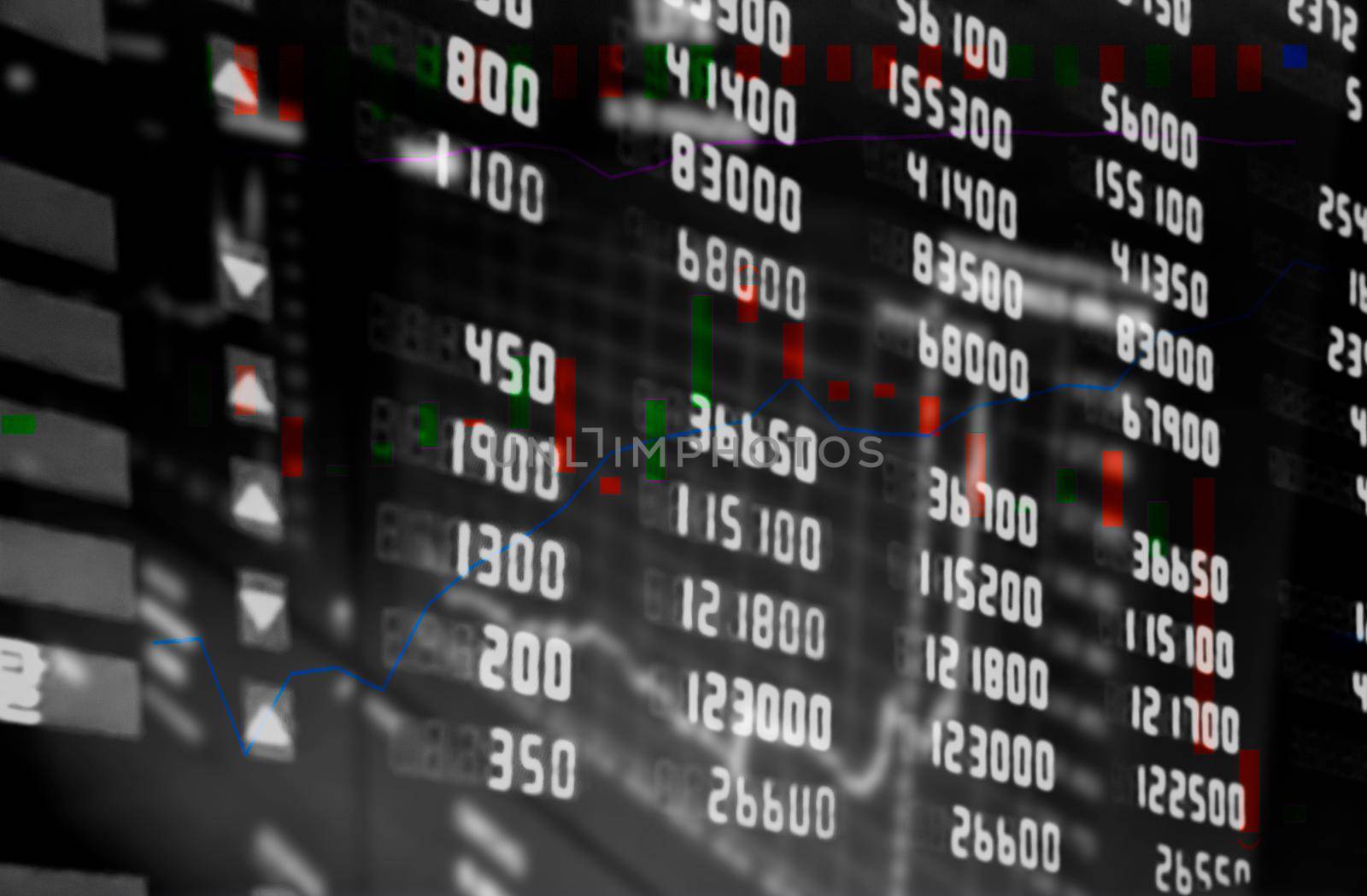 Creative forex chart on monitor. Finance and invest concept. Double exposure. Growing Money - Plant On Coins - Finance And Investment Concept