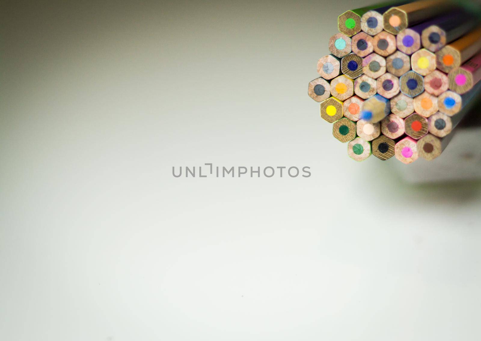 Colorfule of pencile on white background with copy space. by chuanchai