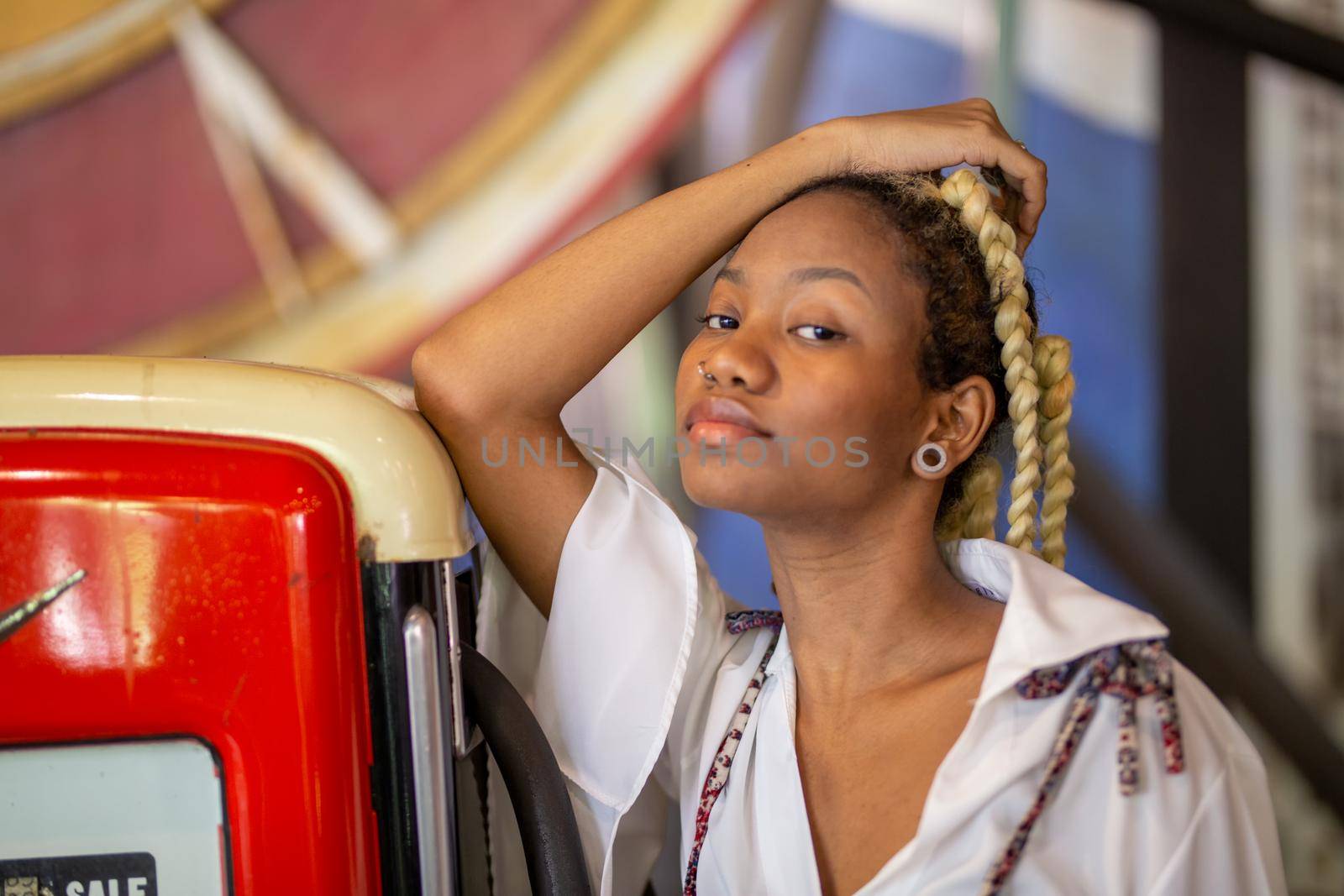 Outdoor Portrait Of African American Young Woman