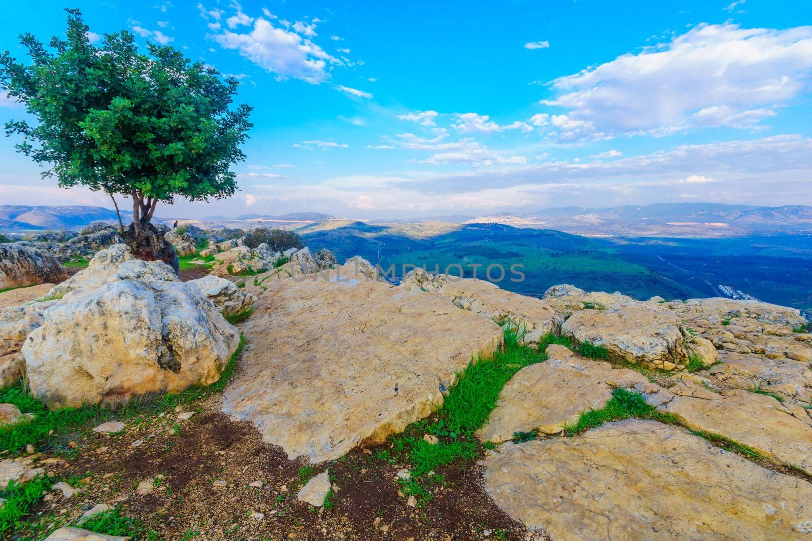 Galilee landscape view from mount Arbel, northern Israel