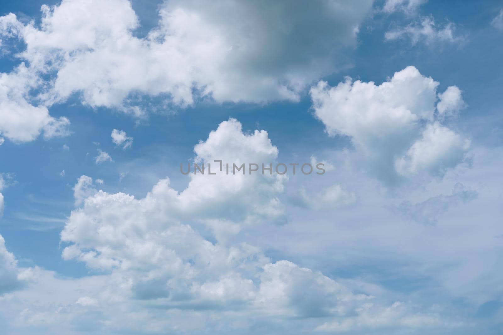 Copy space minimal concept of summer blue sky and white cloud abstract blank background.