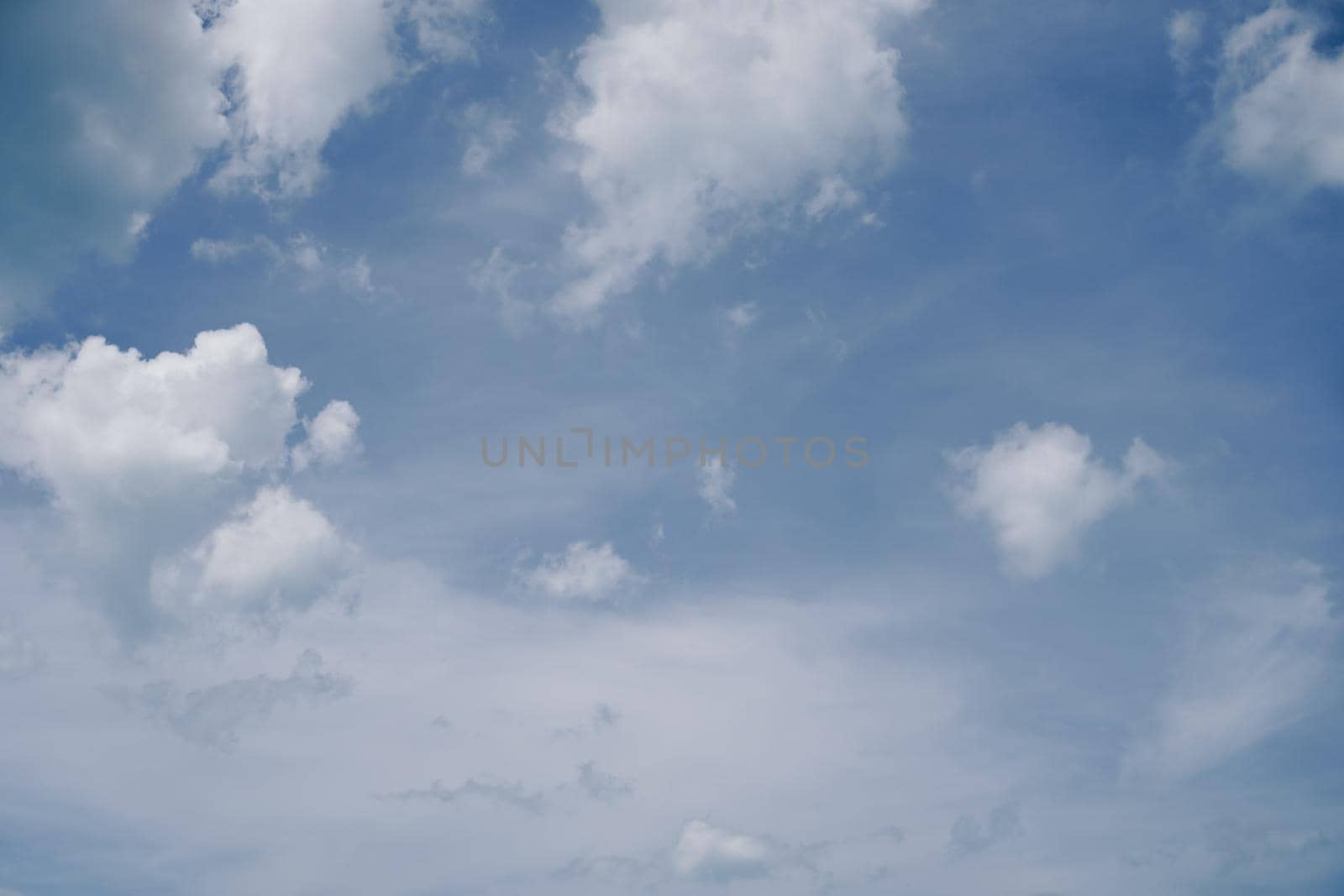 Copy space minimal concept of summer blue sky and white cloud abstract blank background.