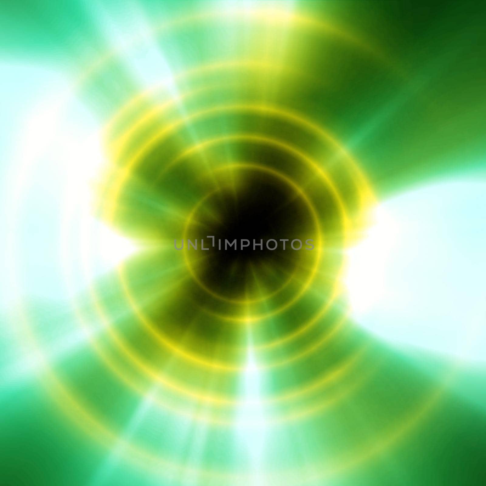 Round concrete tunnel with light ray ring, abstract illustration