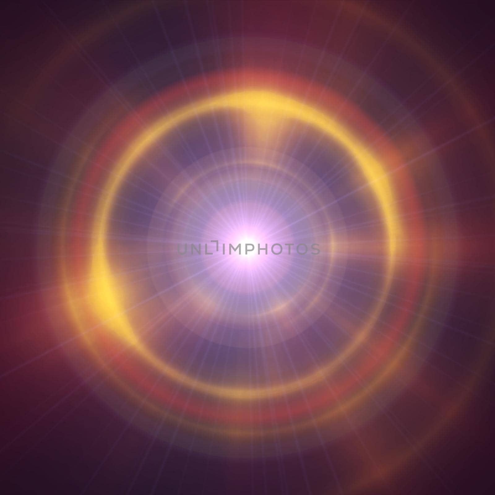 Round concrete tunnel with light ray ring, abstract illustration