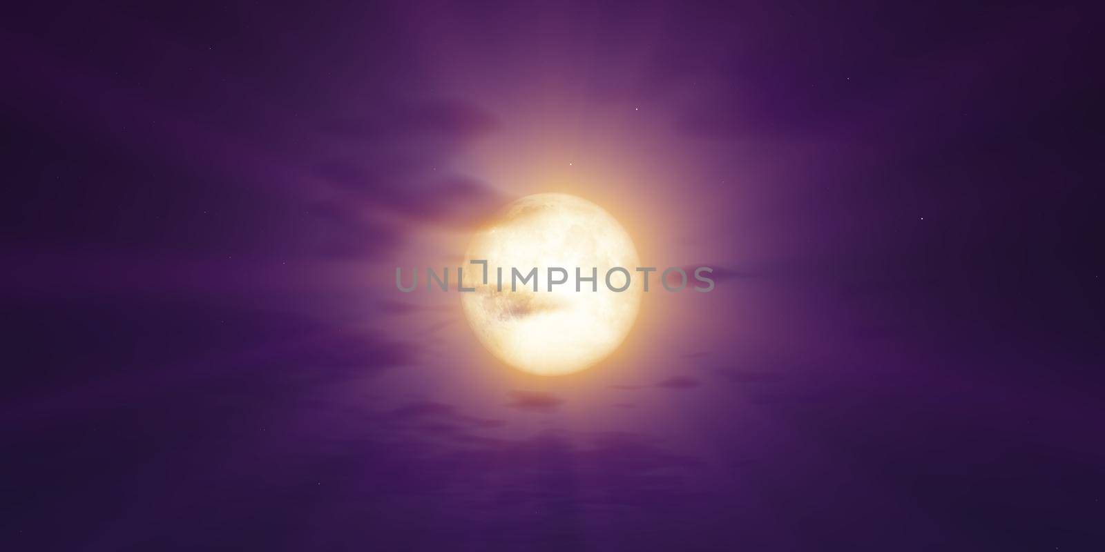 full moon at night night sky, illustration 3d render