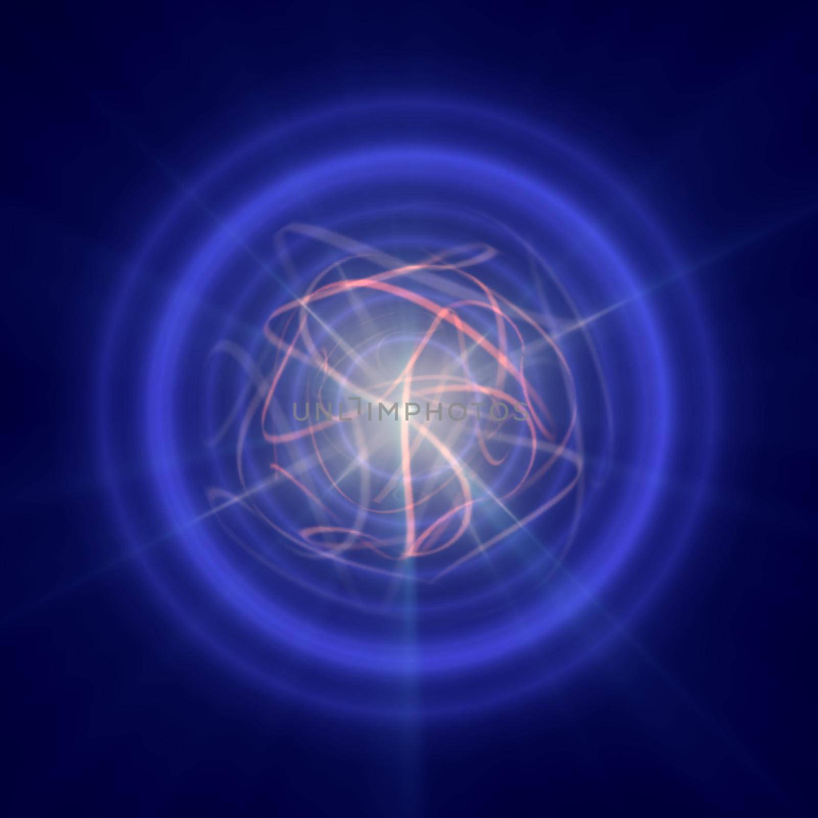 Highly magnetized rotating neutron star, abstract illustration