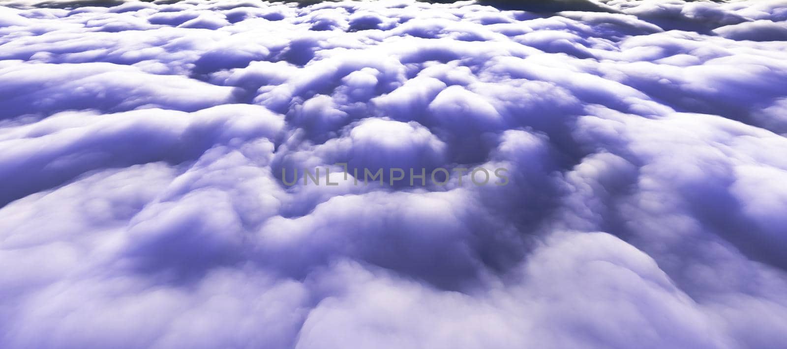 above clouds sun ray 3d render illustration