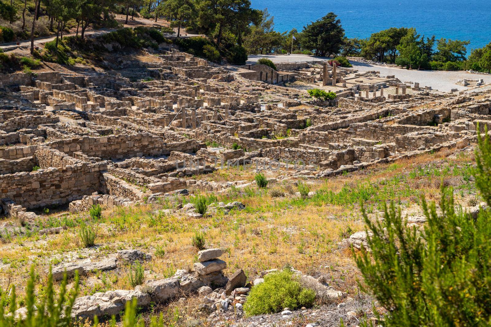 Excavation site of the ancient city of Kamiros (Kameiros) at the westside of Rhodes island, Greece