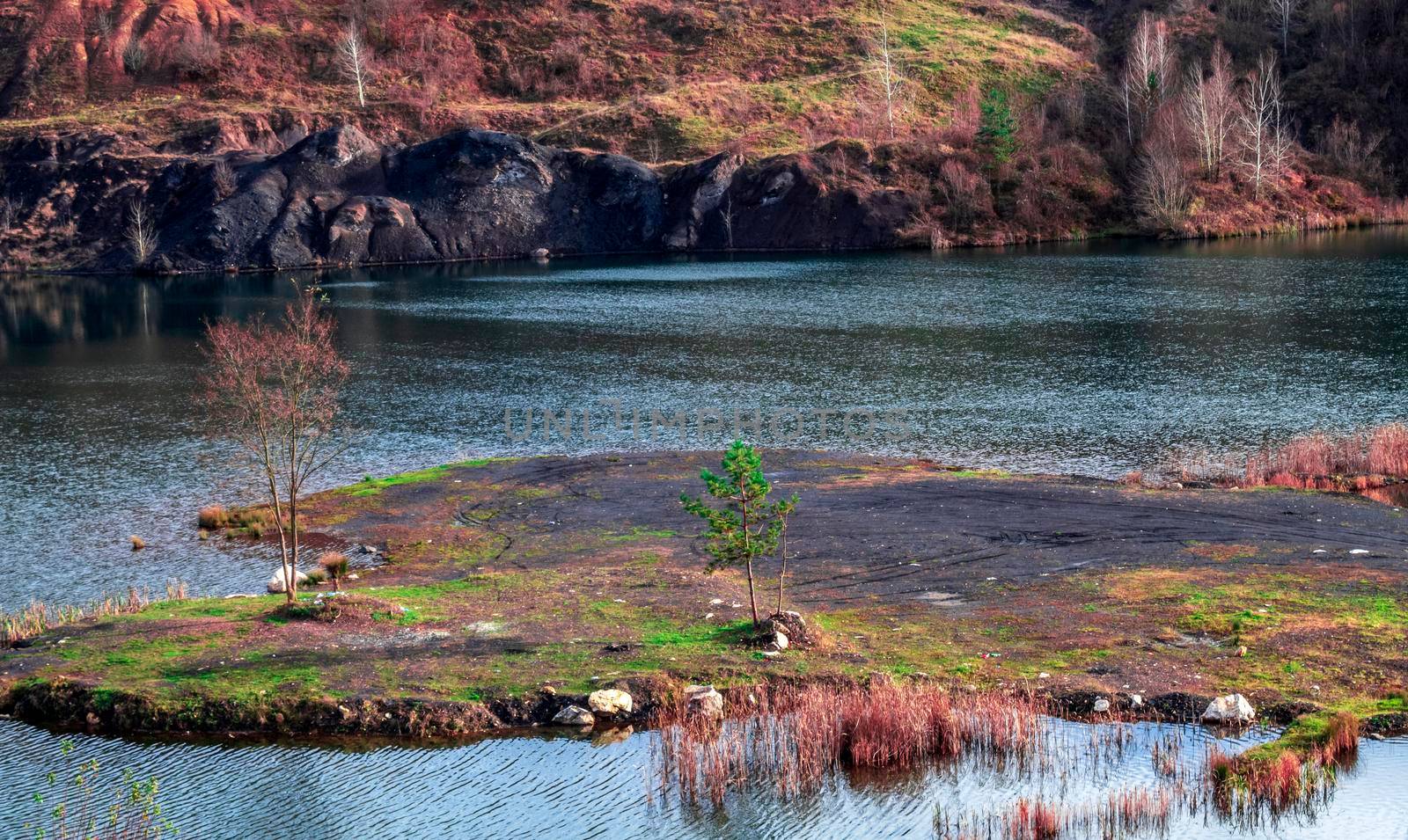 A small islet on a coal lake