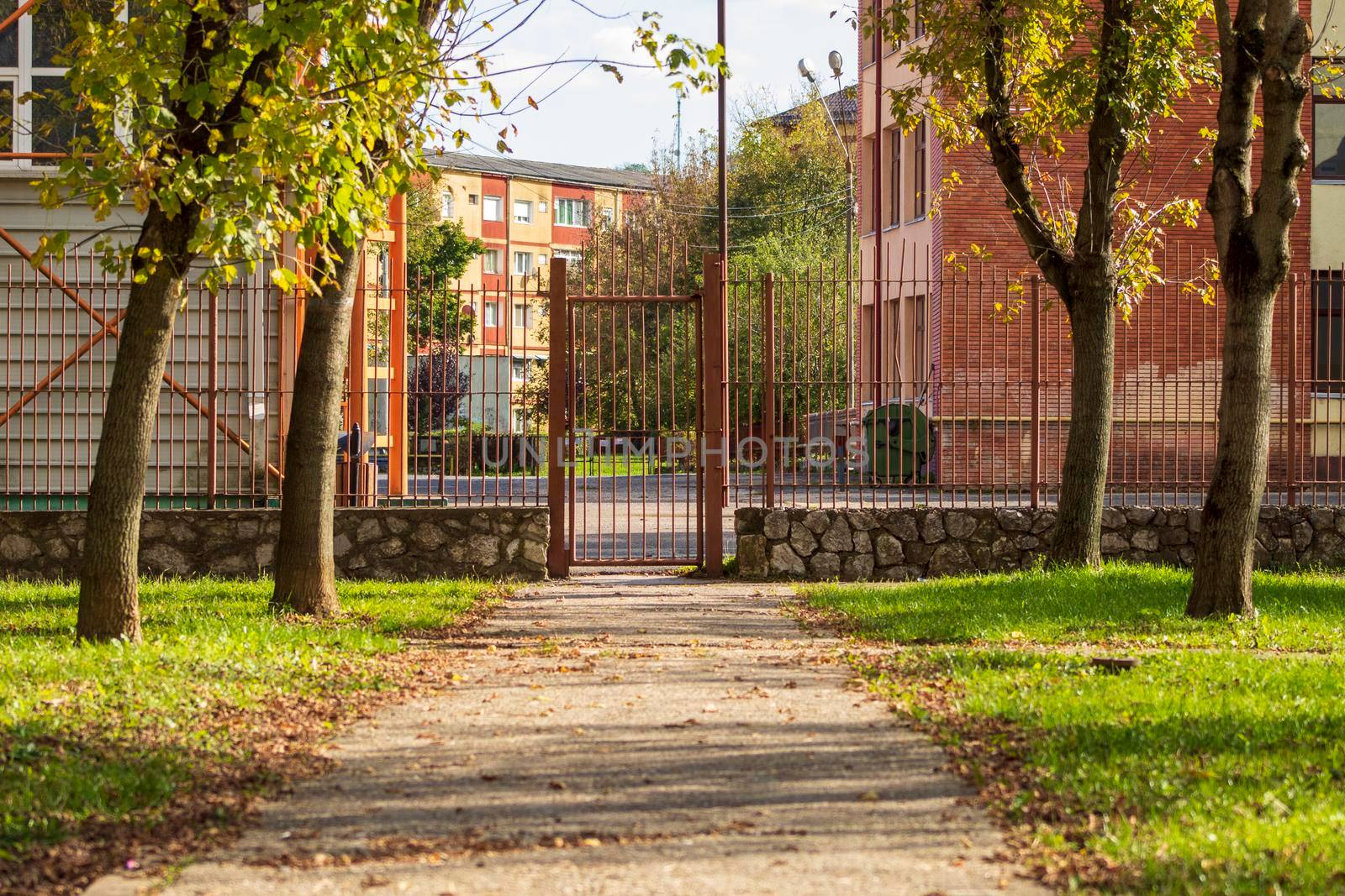 The entrance between the park to the school by bybyphotography