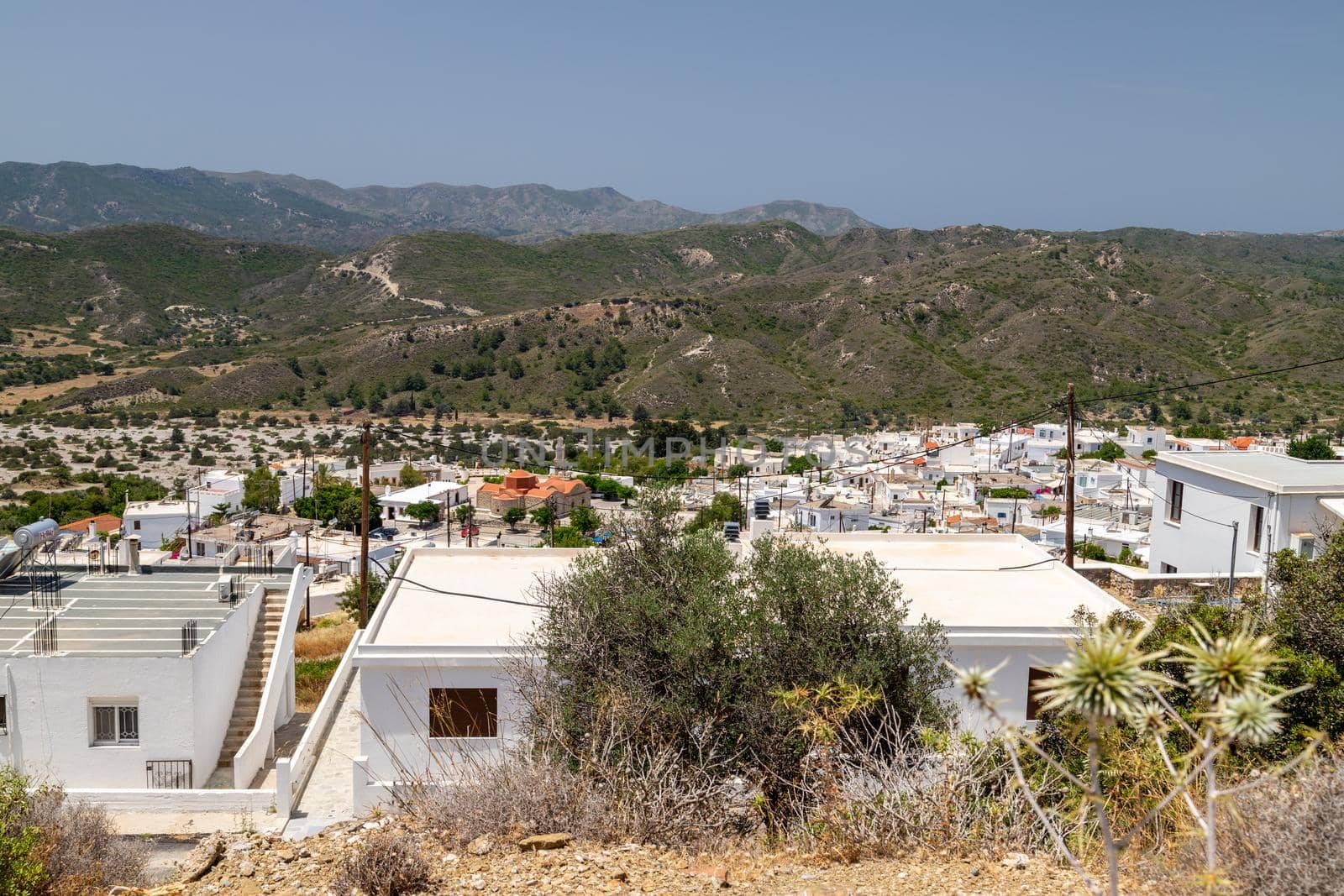 High angle view at the village Asklipio on Rhodes island by reinerc