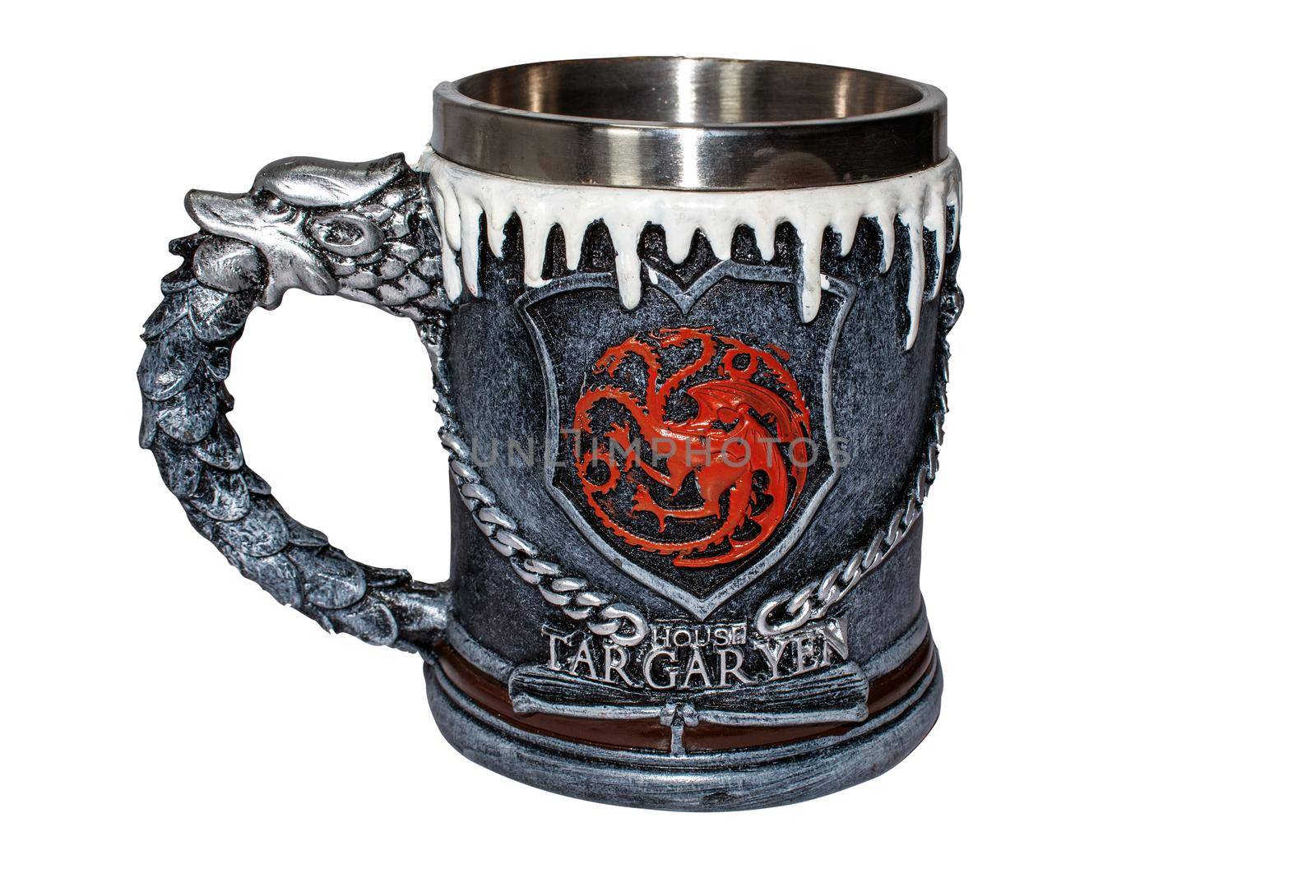 A cup of Game of Thrones with a targaryen cup