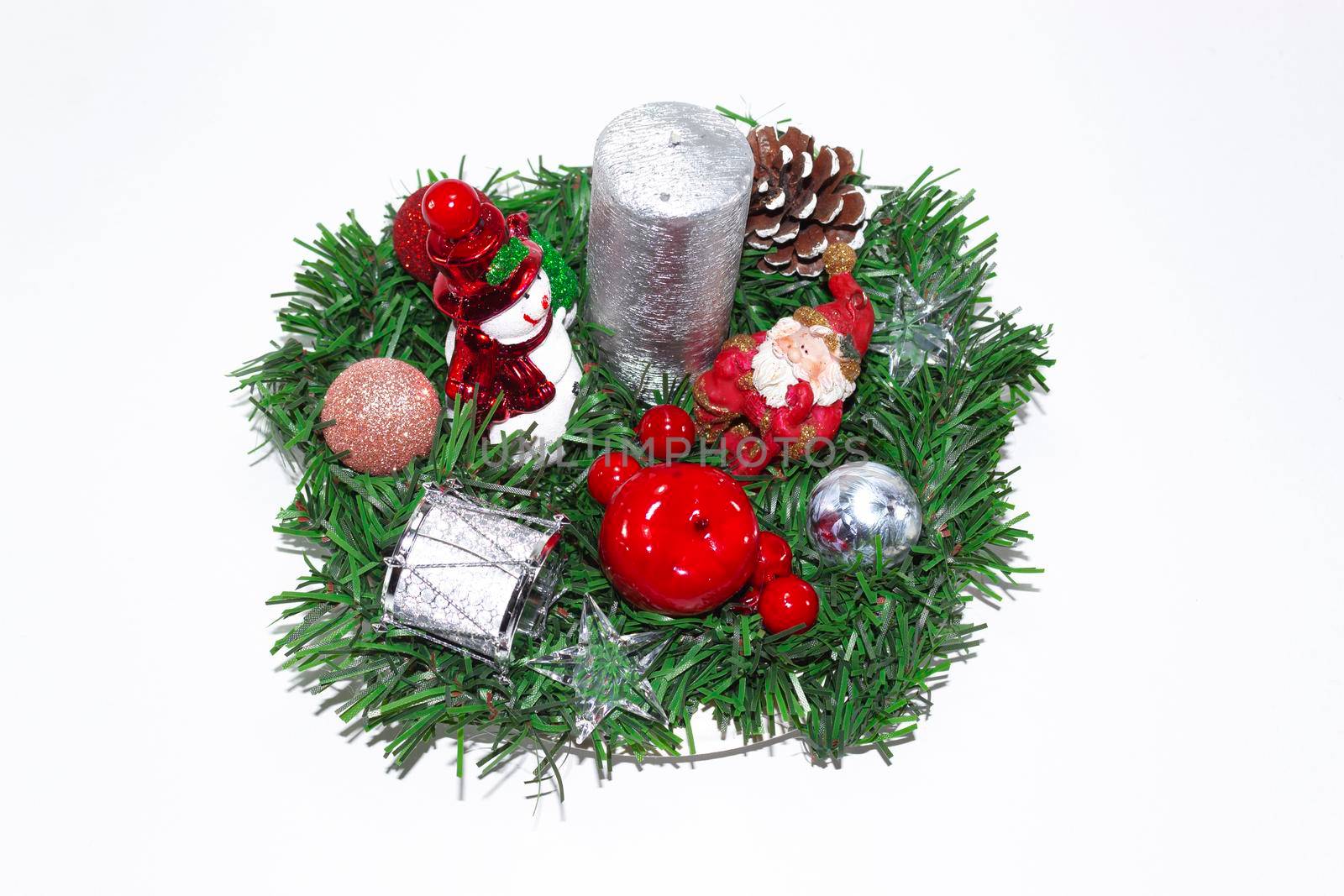 Christmas decorations made at home from several elements