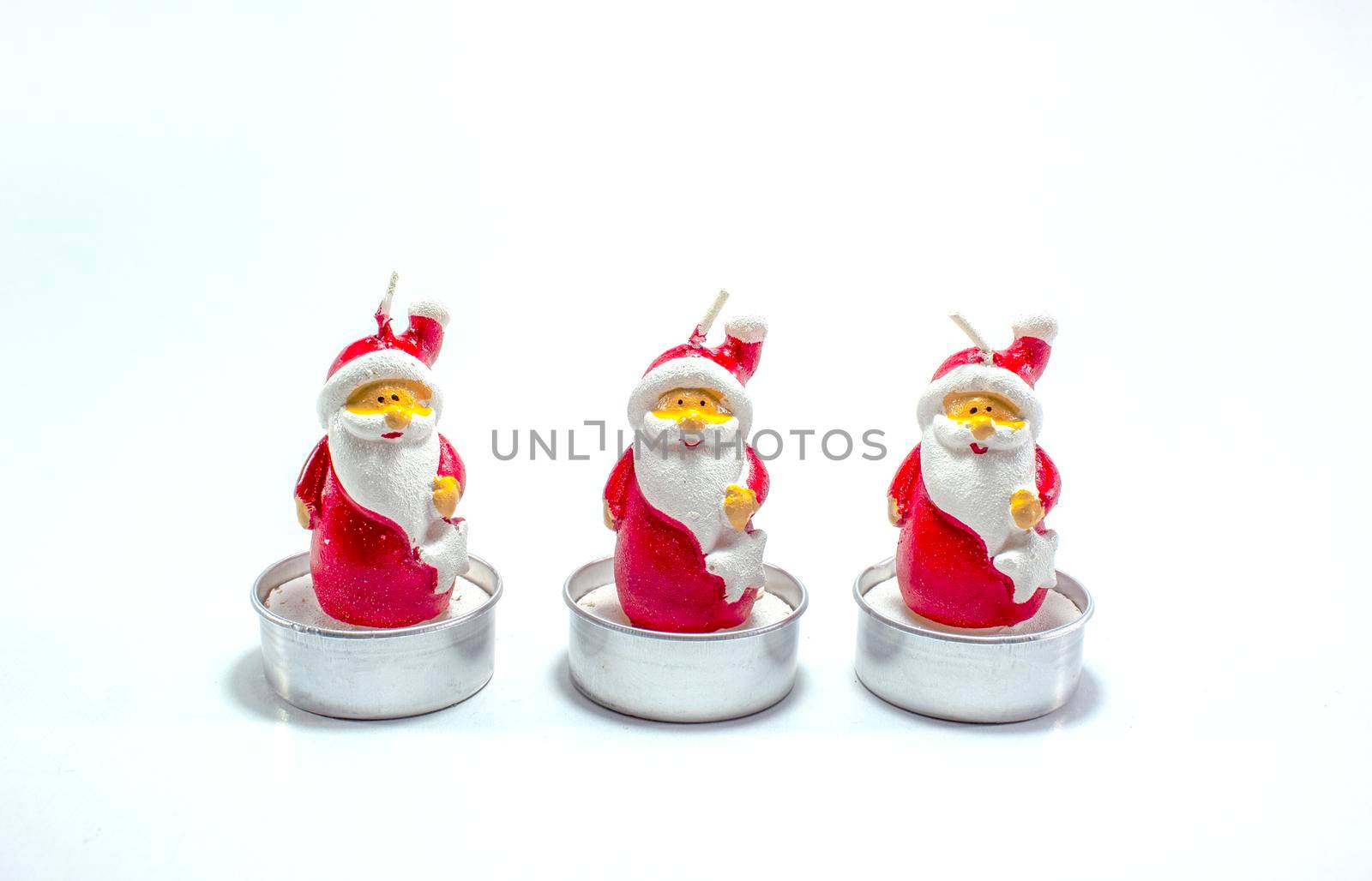 Happy santa claus shaped candles by bybyphotography