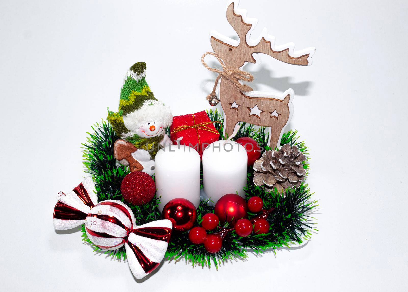 Homemade Christmas decorations with candy and candles by bybyphotography