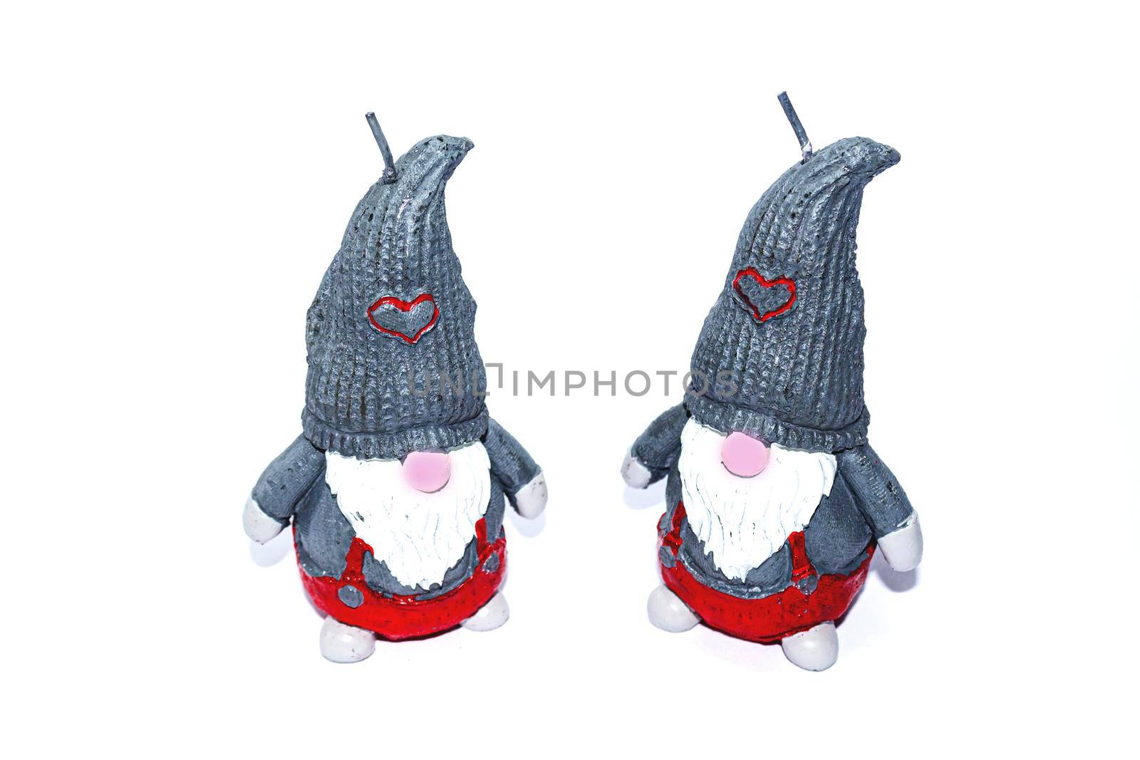 Two dwarfs santa claus candle