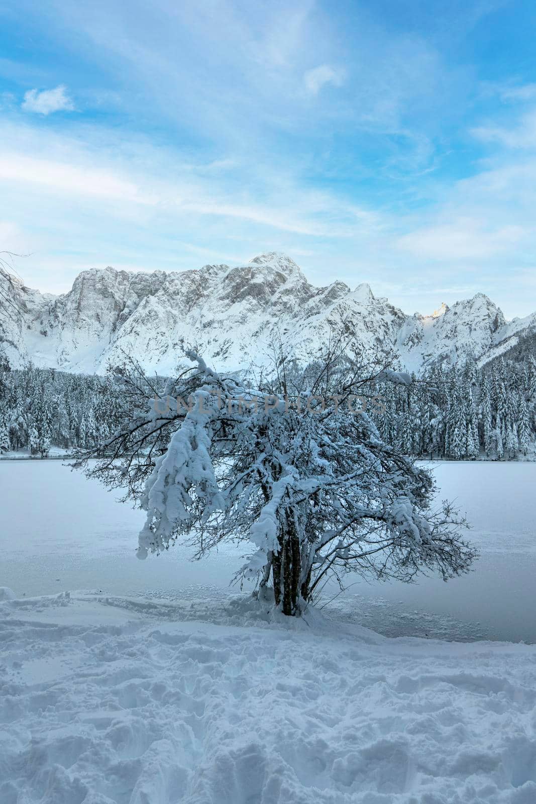 Winter at Fusine lake, Italy  by sergiodv