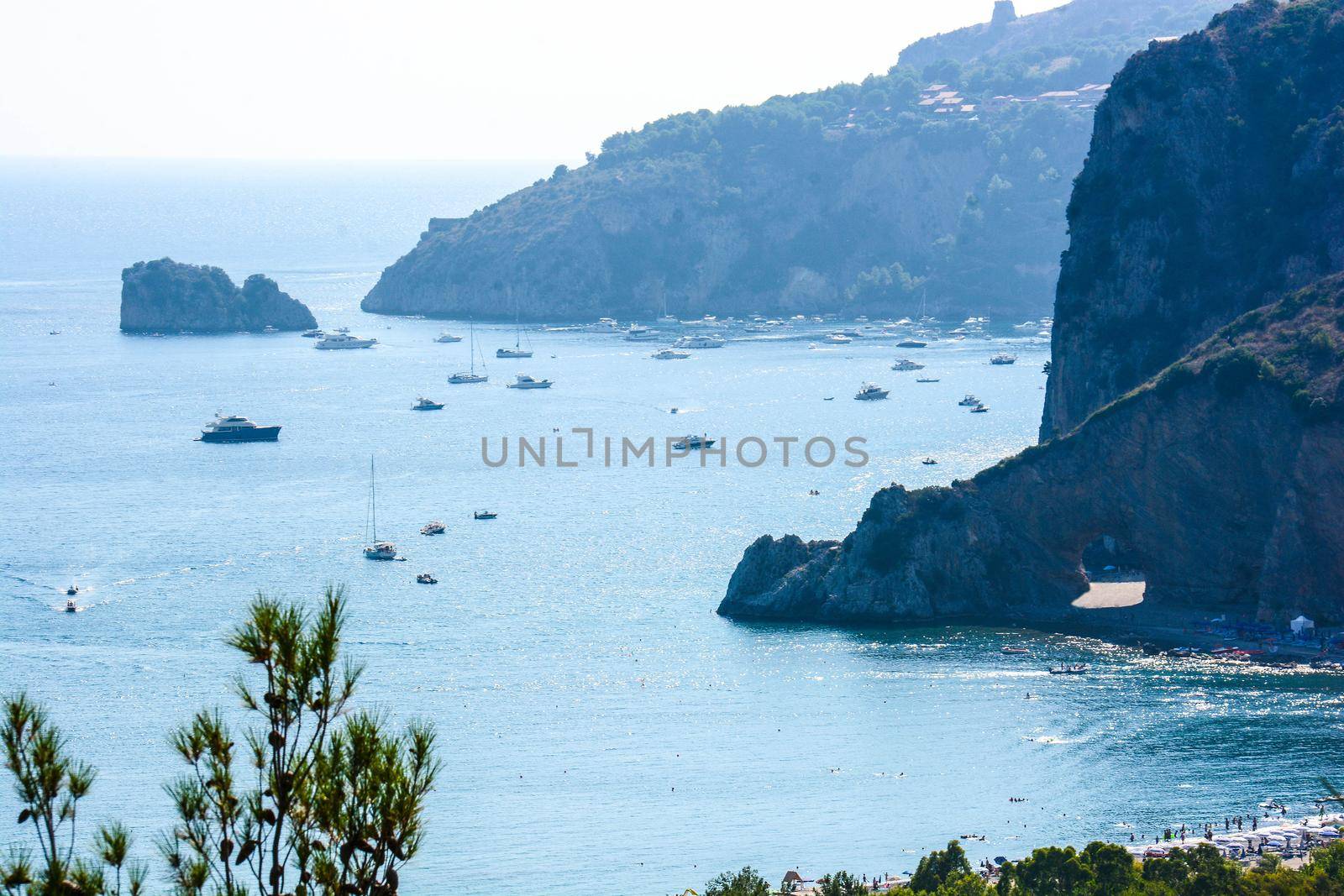 bay of the natural arch at Palinuro in Italy