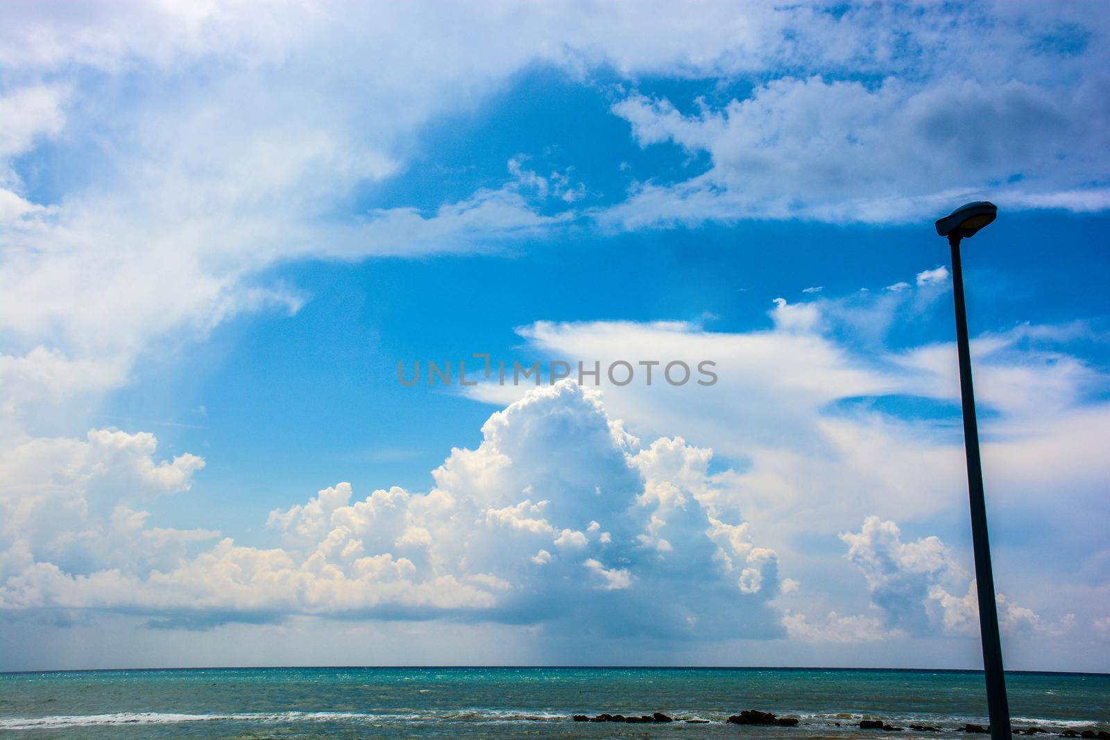 background sunset on the sea in Italy