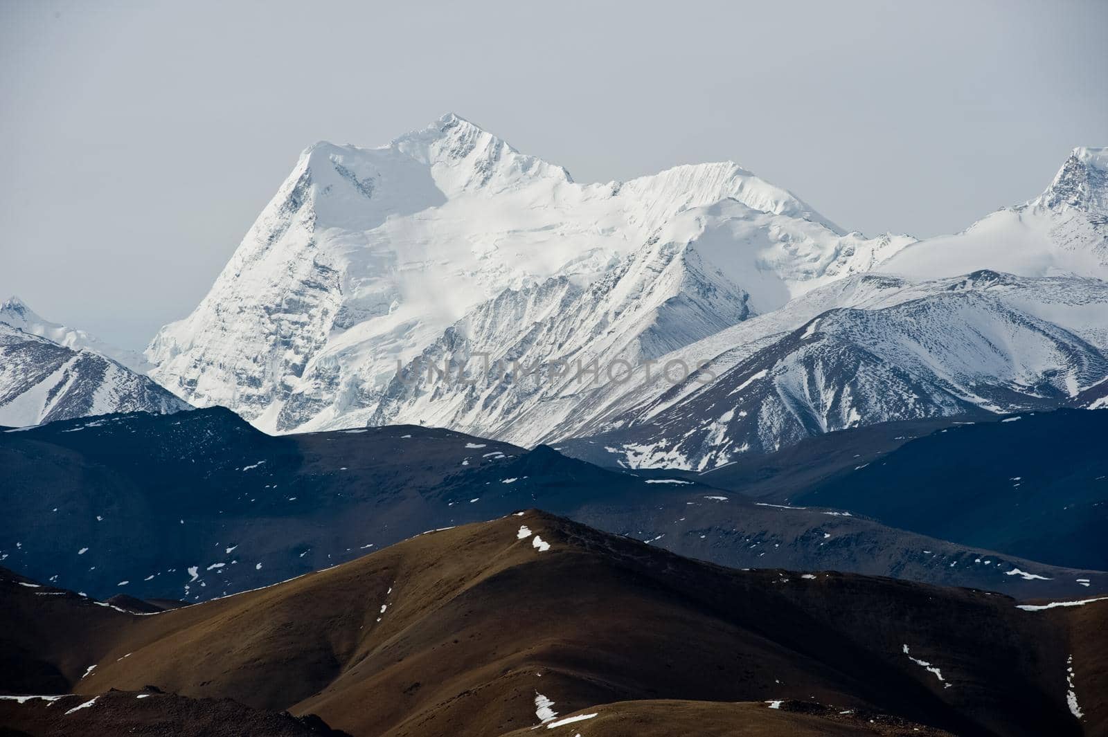 Mountains of the Himalayas, young beautiful high mountains of Tibet.