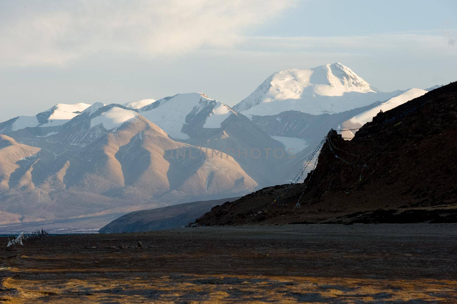 Mountains of the Himalayas, young beautiful high mountains of Tibet.