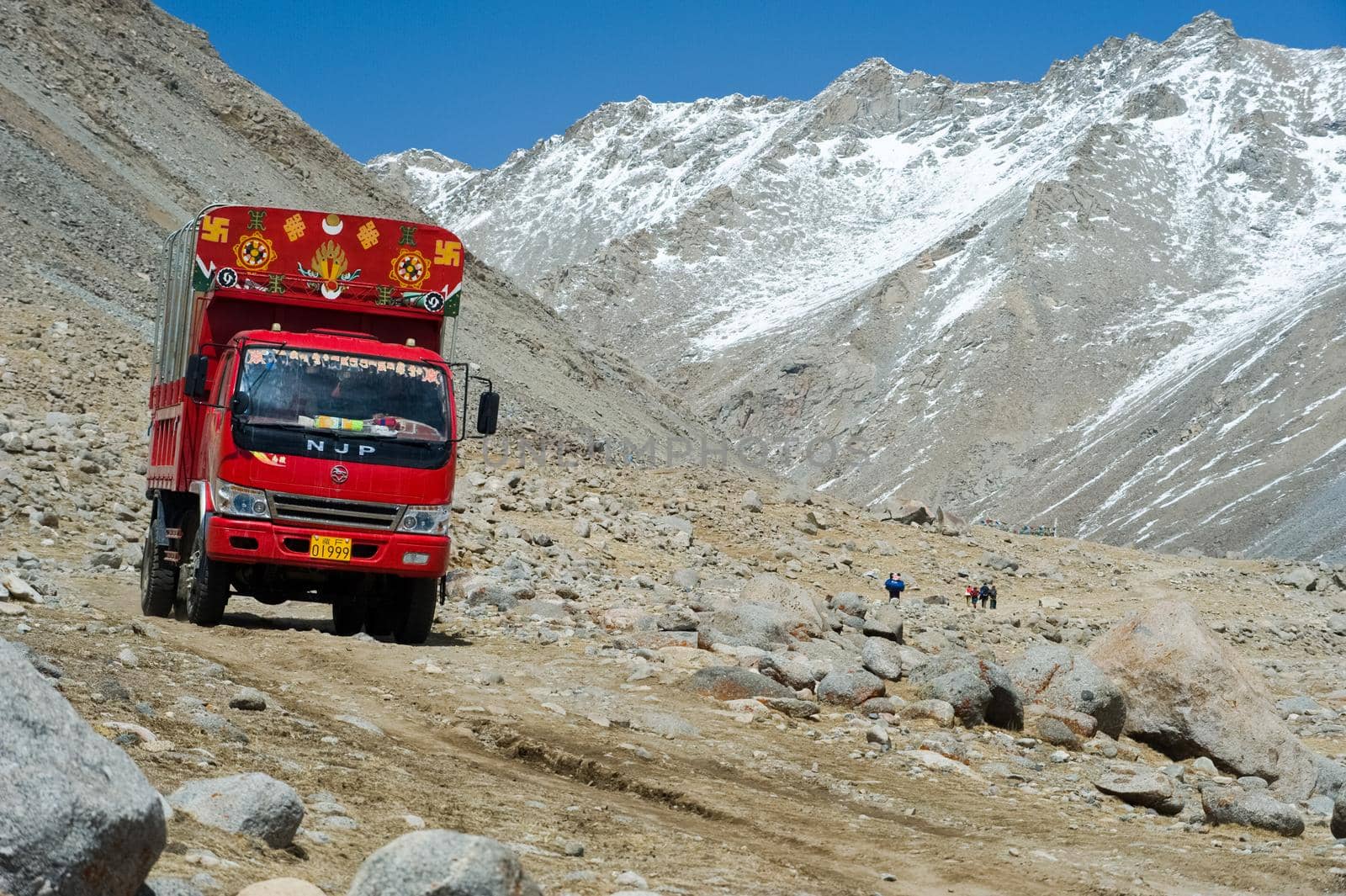 Naku, Nepal - June 23, 2016: Mountains of the Himalayas, young beautiful high mountains of Tibet.