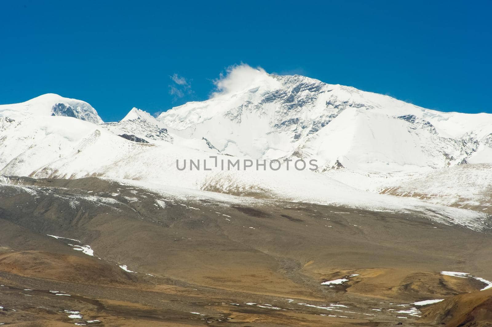 Mountains of the Himalayas, young beautiful high mountains of Tibet.