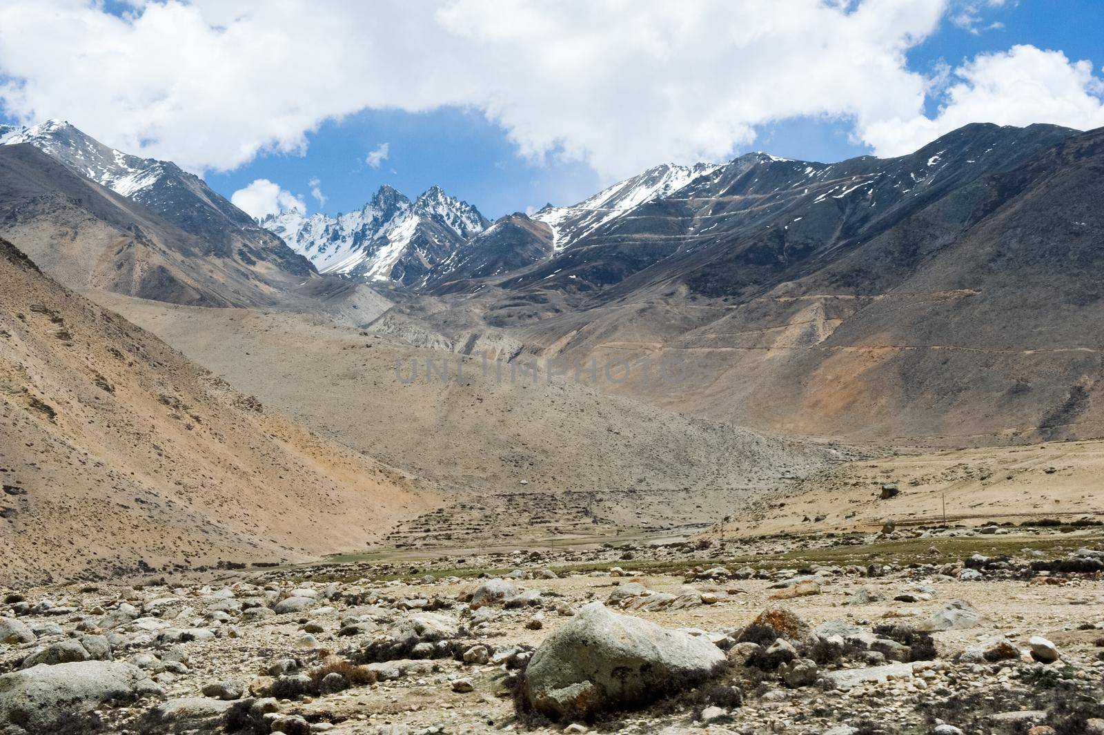 Mountains of the Himalayas, young beautiful high mountains of Tibet.