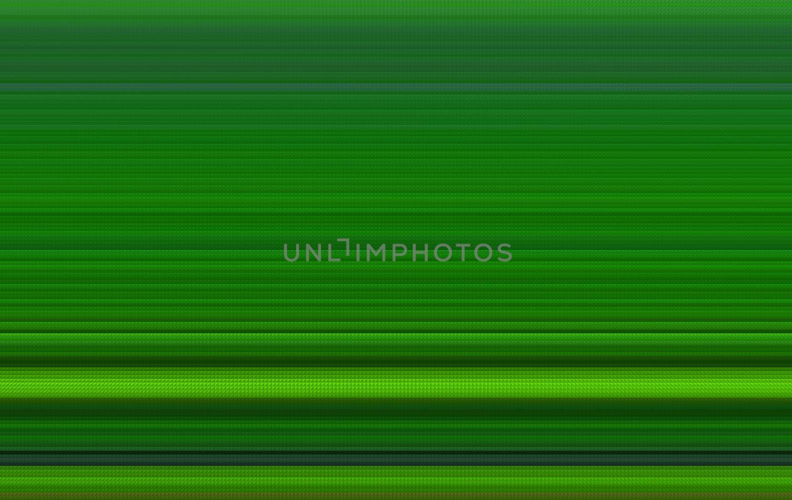 Horizontal lines in shades of green, abstract background with extrude effect