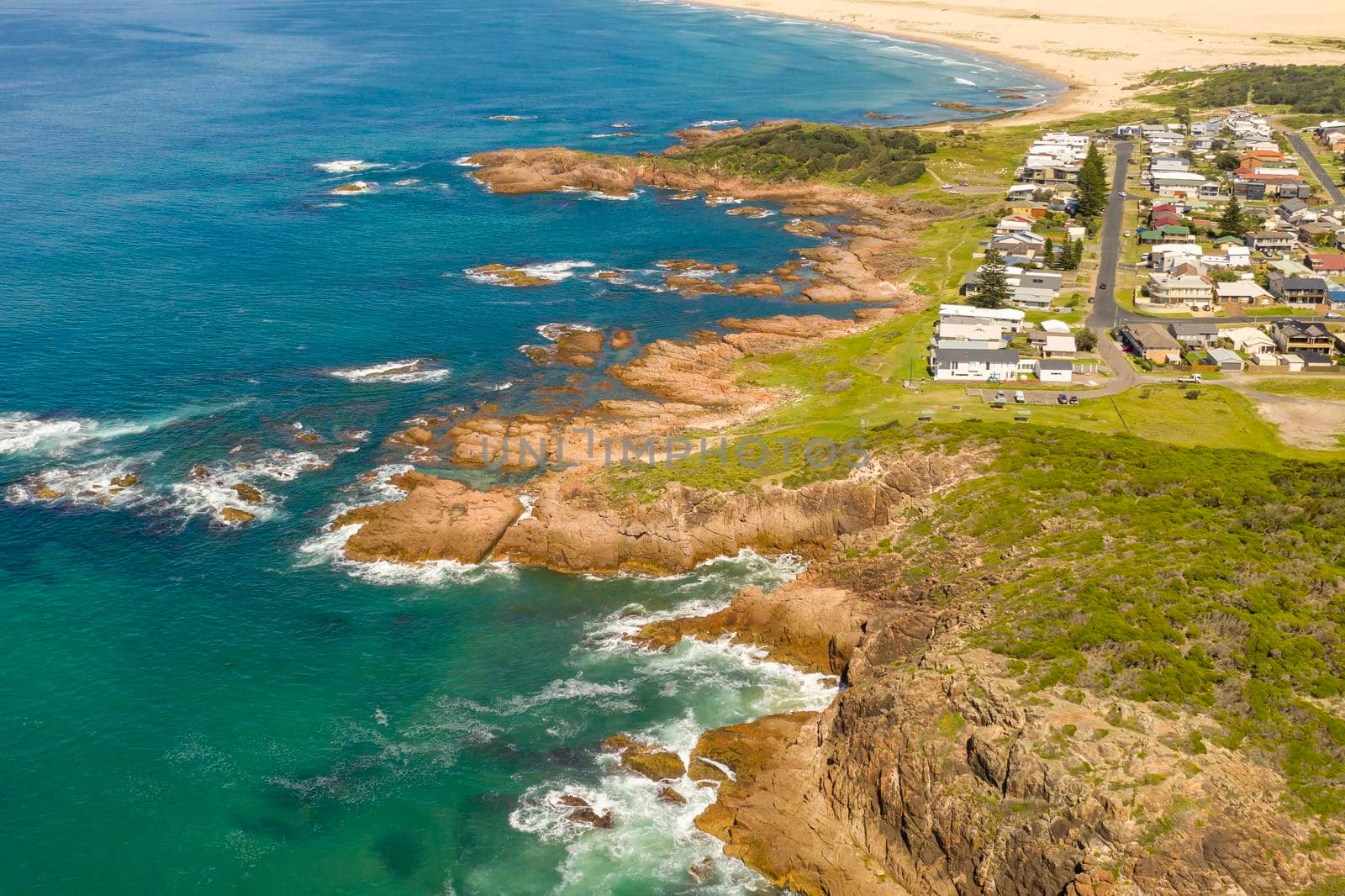 The Stockton Sand Dunes and Tasman Sea at Birubi Point in regional Australia by WittkePhotos