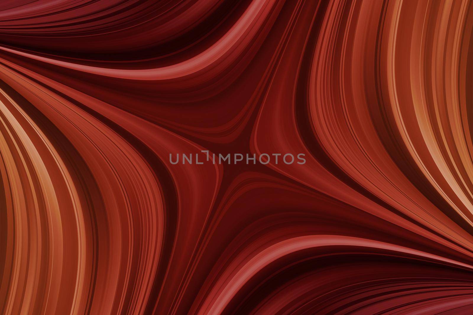 Deep red and orange curved lines, abstract background with diamond pattern