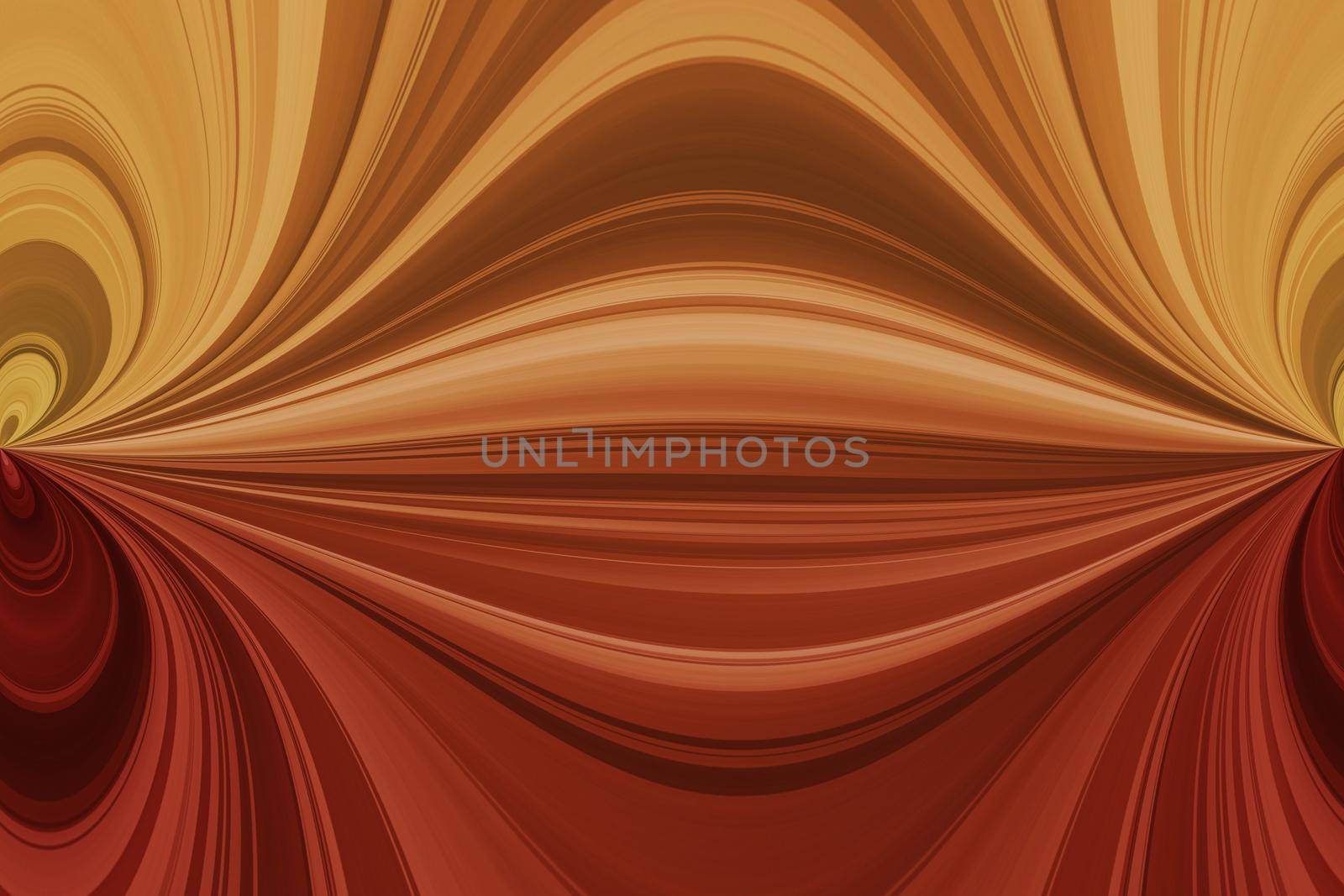 Red, orange and yellow curved and swirling horizontal lines, light abstract background
