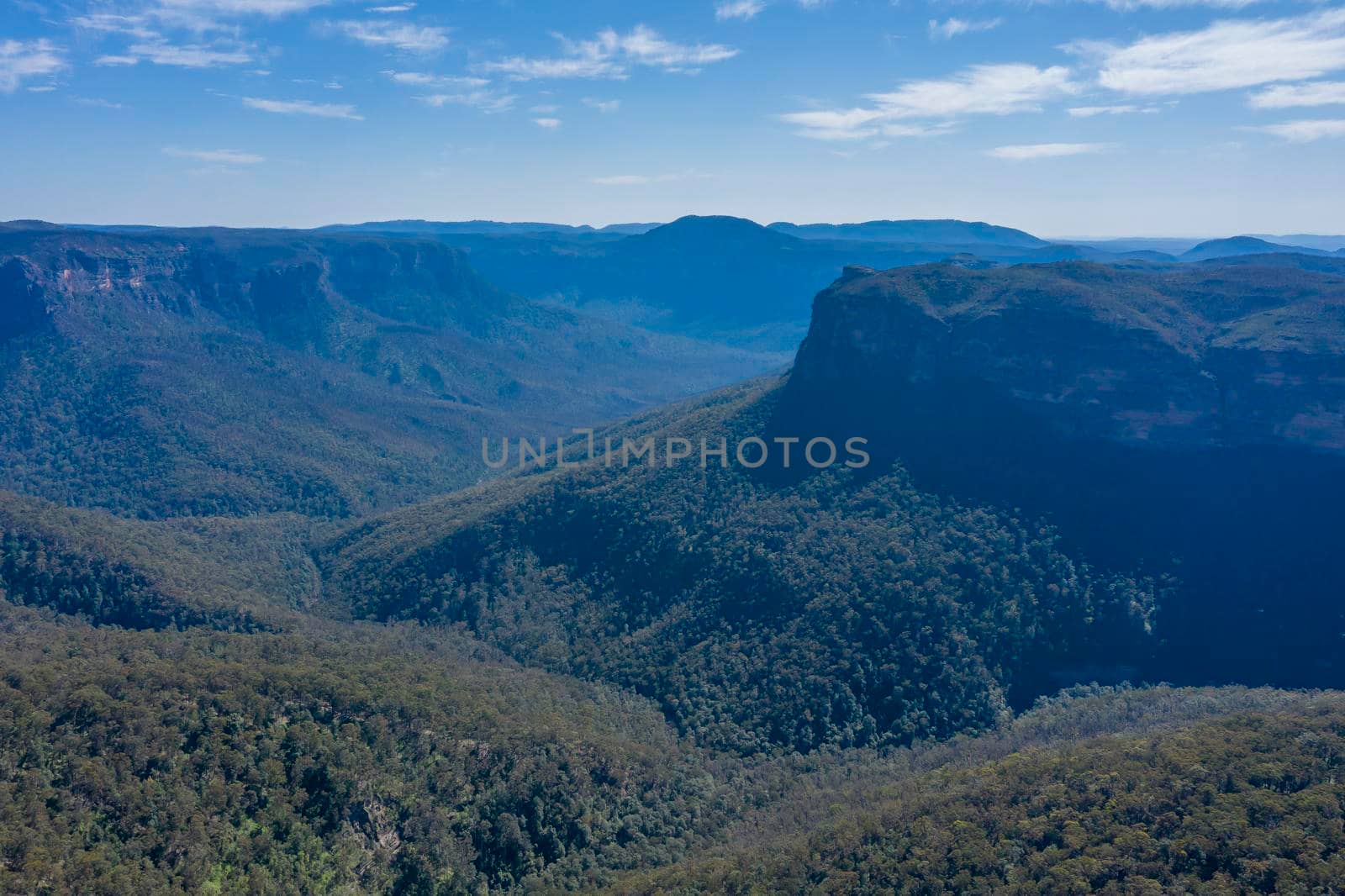 Aerial view of The Grand Canyon in regional New South Wales in Australia by WittkePhotos