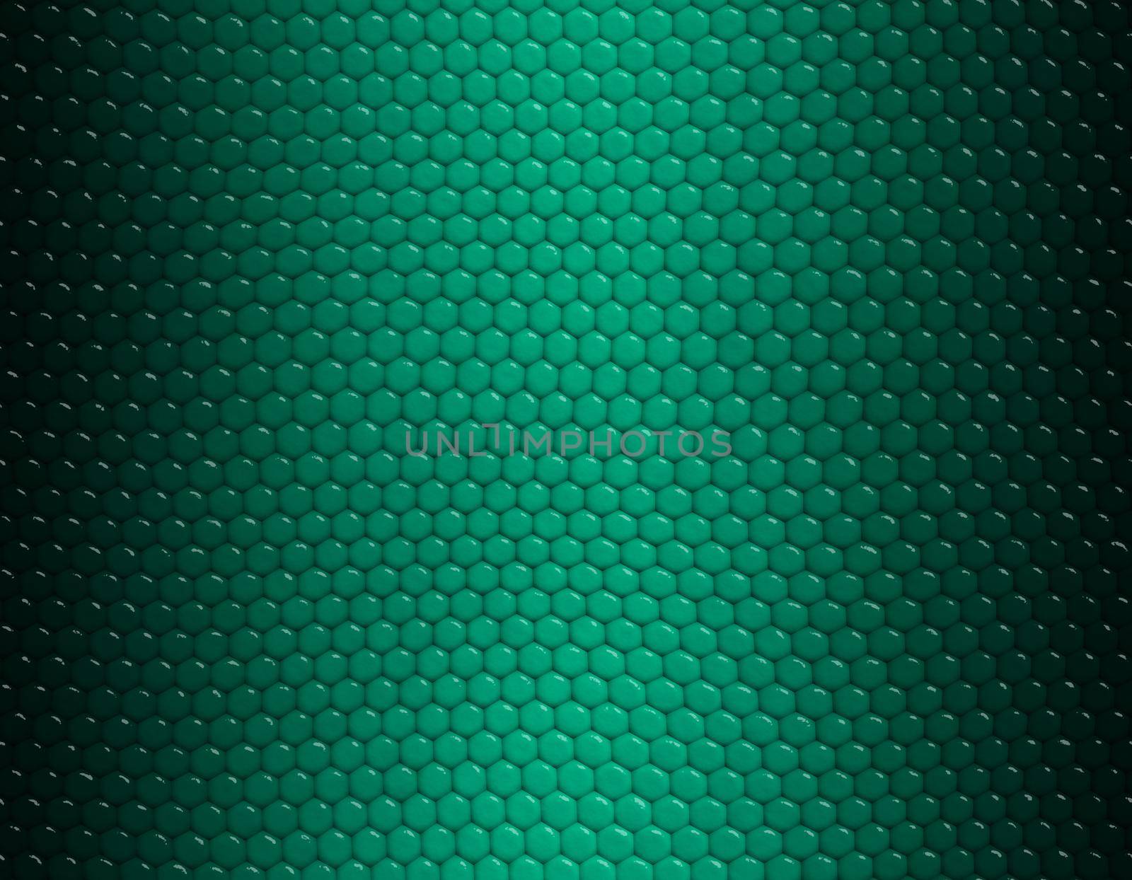 Emerald and green gradient snake skin seamless pattern, hexagonal scale