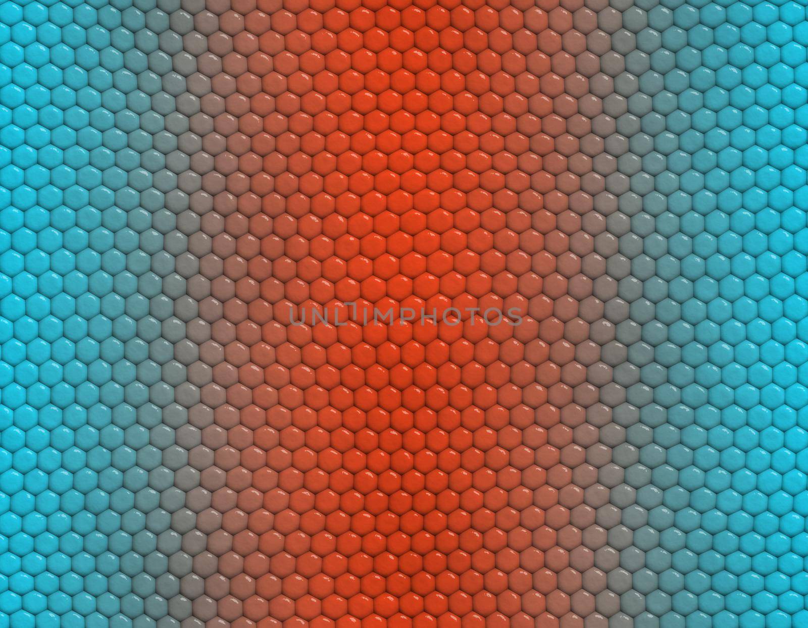 Light blue and orange gradient snake skin pattern, hexagonal scale by Bezdnatm
