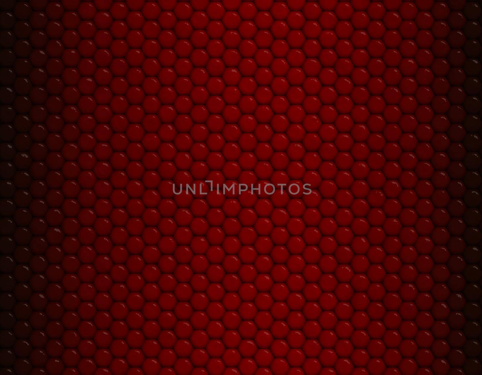 Deep red gradient snake skin seamless pattern, hexagonal scale