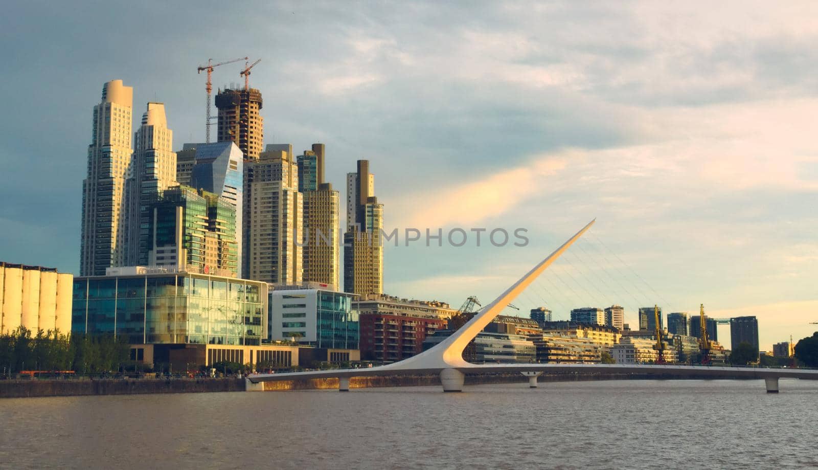 Office buildings at sunset in Puerto Madero, city of Buenos Aires, Argentina. by hernan_hyper