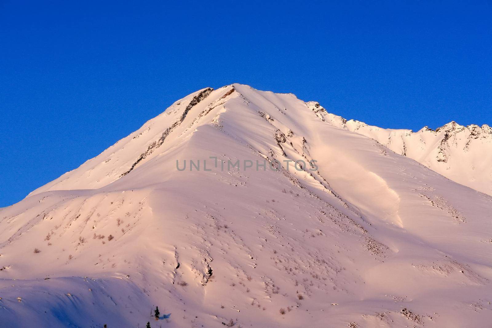 Baikal mountains in winter in snow. Forest in snow covered mountains. by DePo