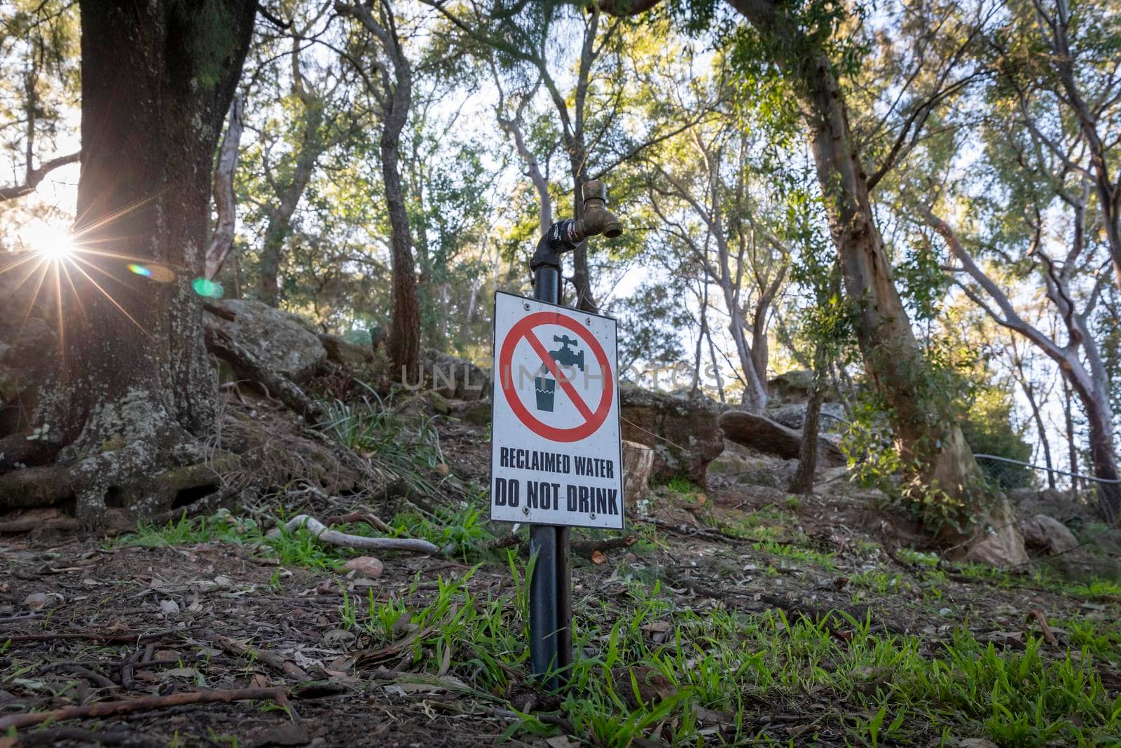 A drinking water warning sign in regional Australia
