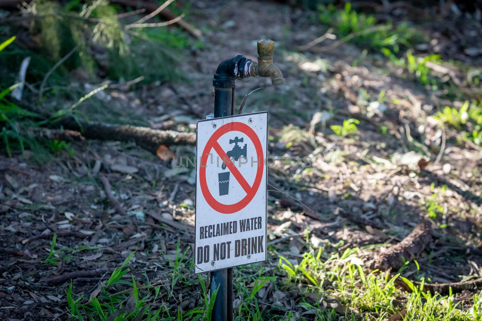 A drinking water warning sign in regional Australia