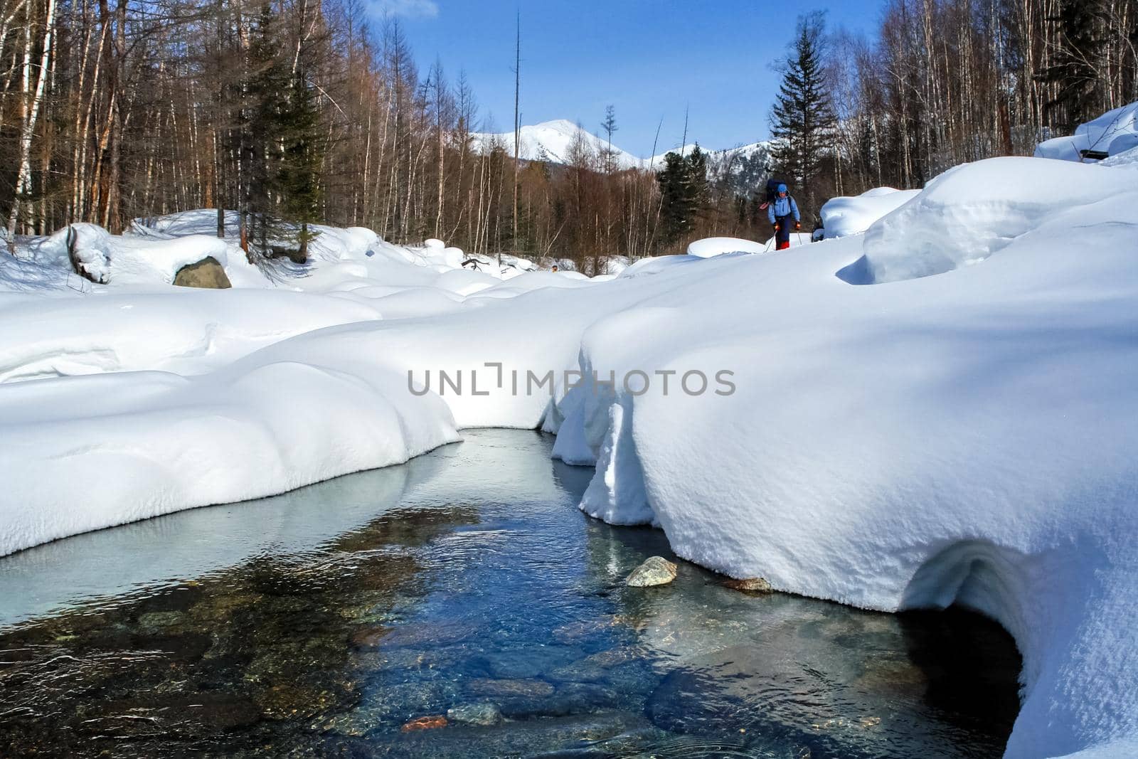 section of the river free of snow and ice. The nature of baikal. by DePo