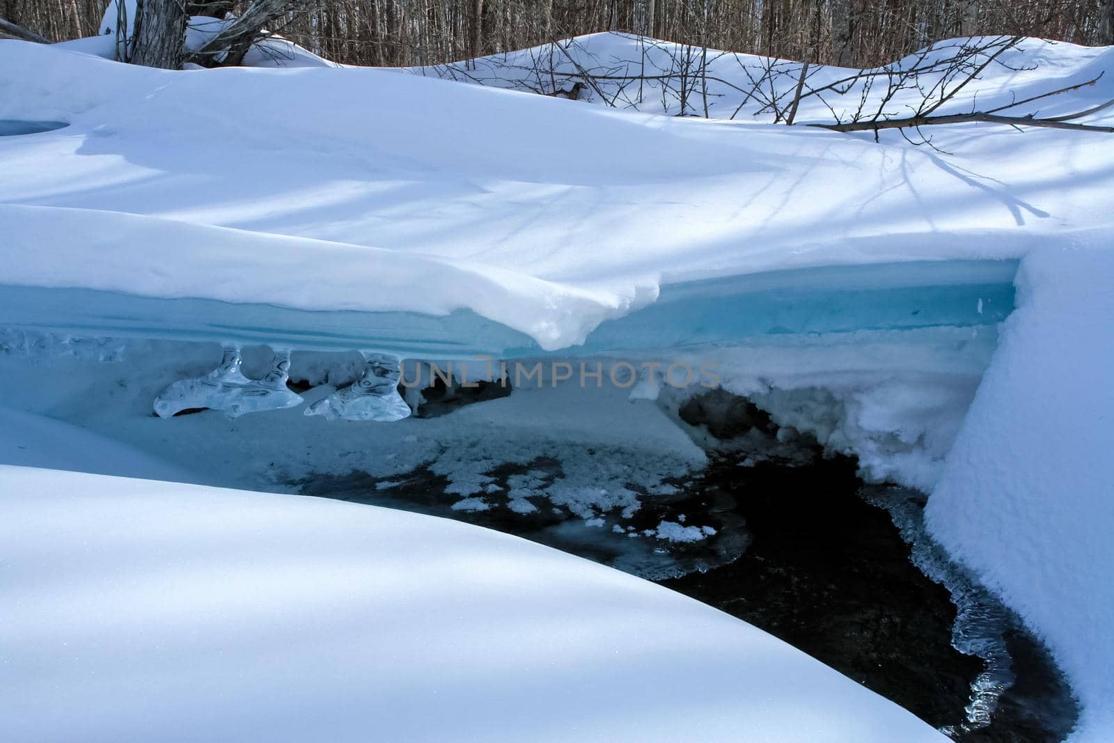 A section of the river free of snow and ice. The nature of baikal.