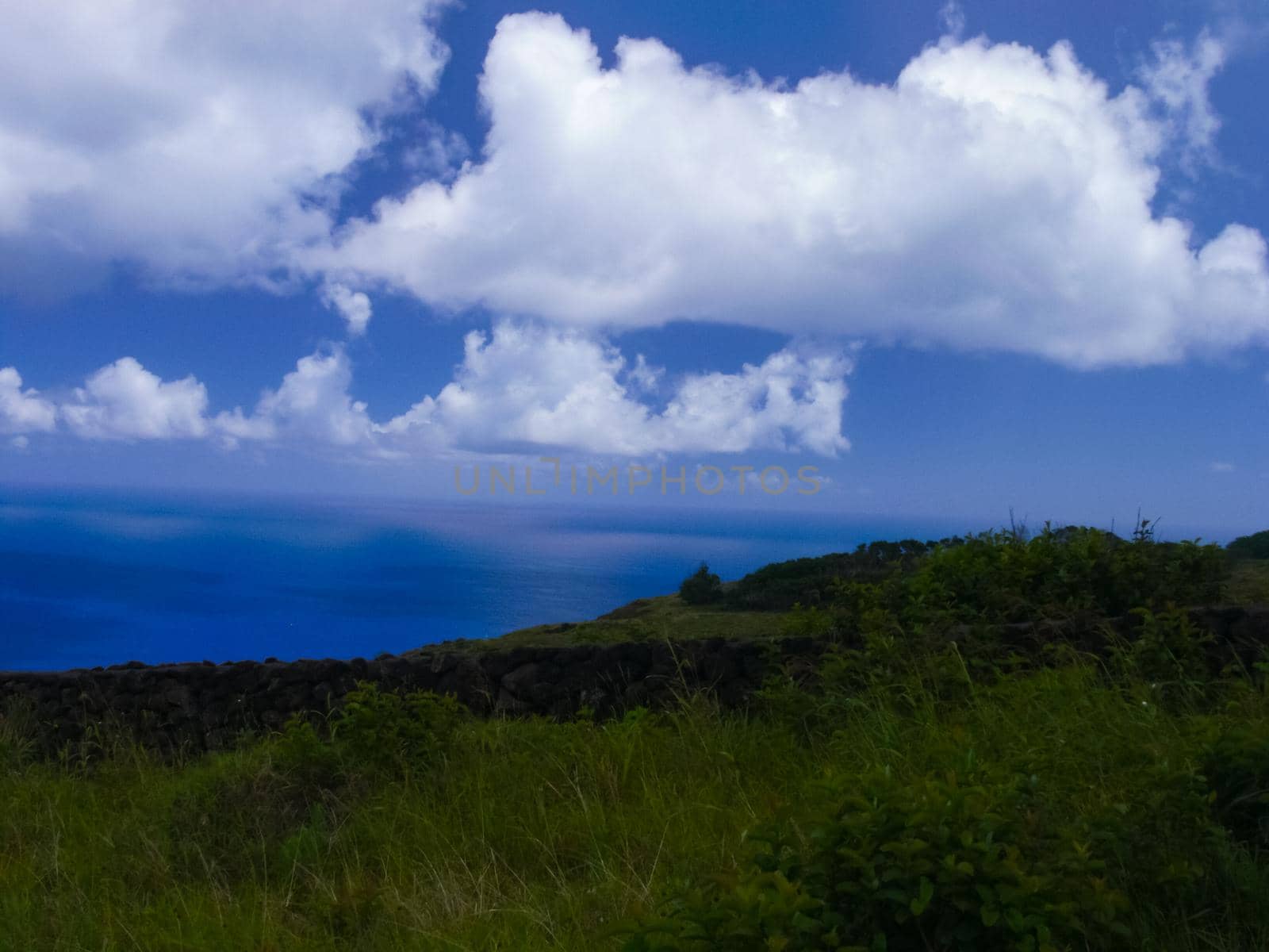 Easter Island coastline. Easter Island coast, rocks and ocean.