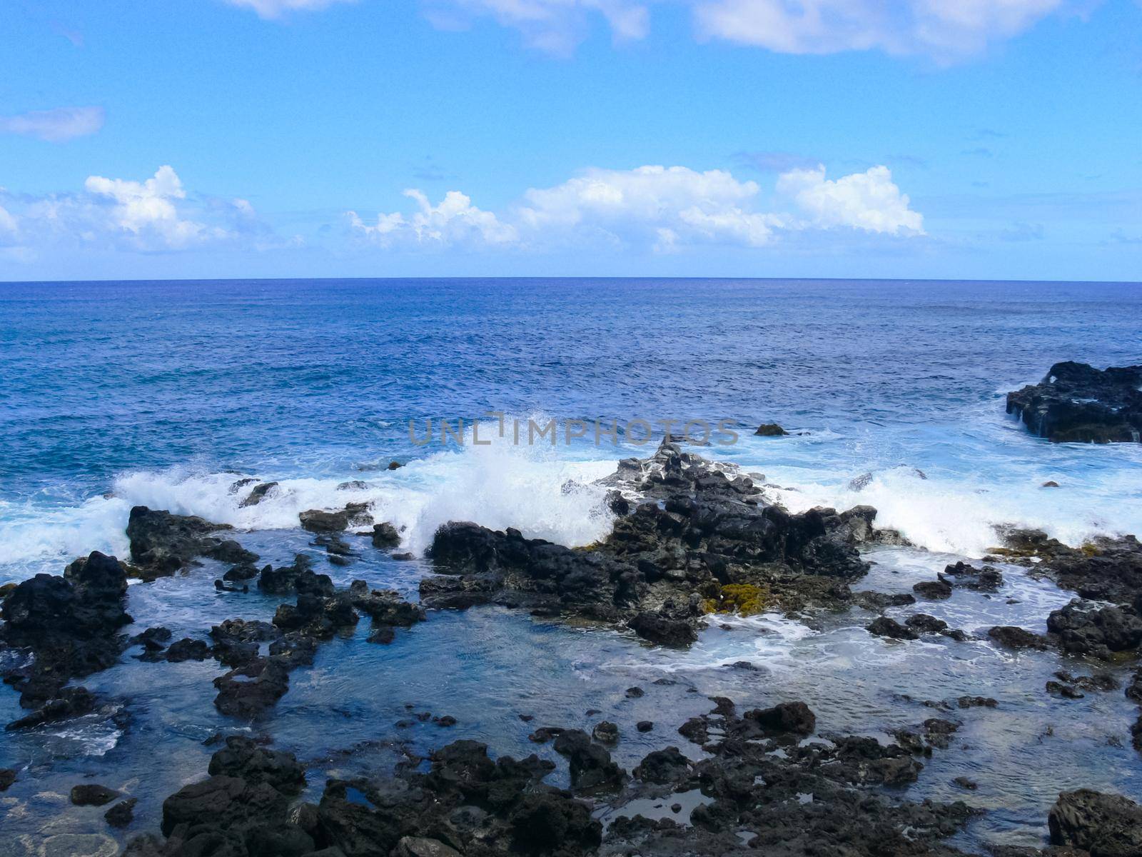 Easter Island coastline. Easter Island coast, rocks, ocean. by DePo