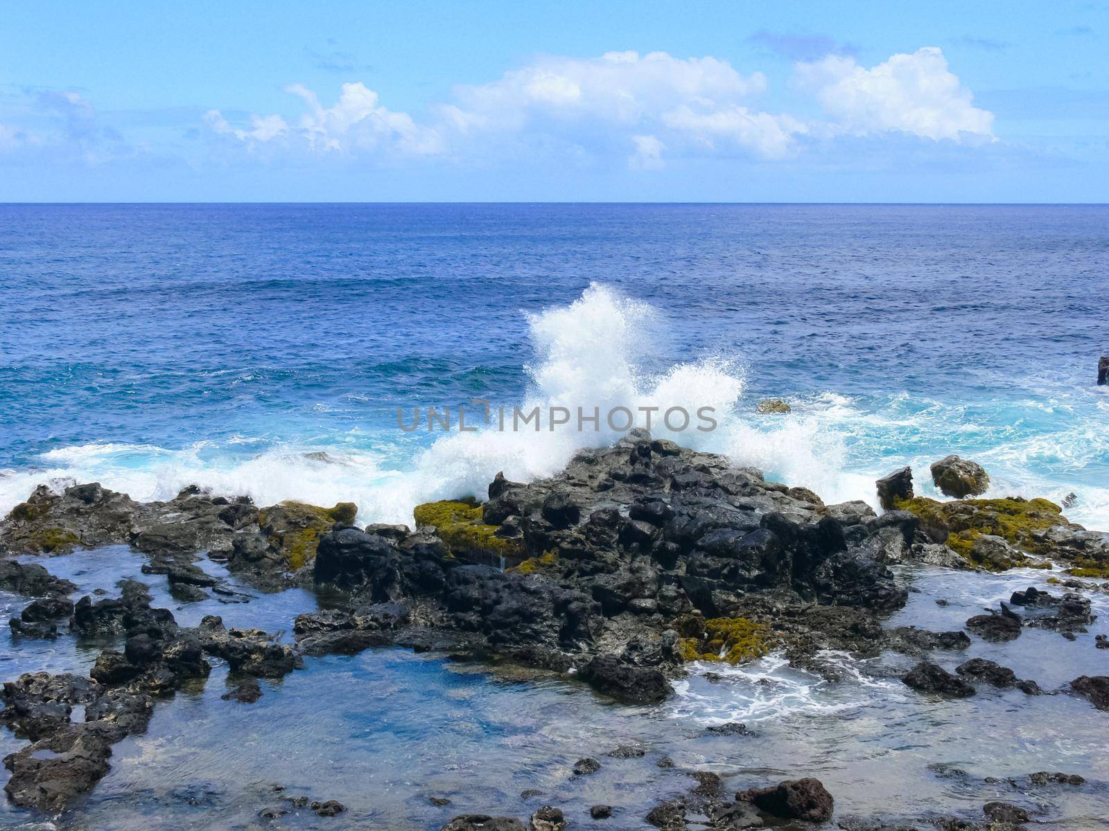 Easter Island coastline. Easter Island coast, rocks, ocean. by DePo