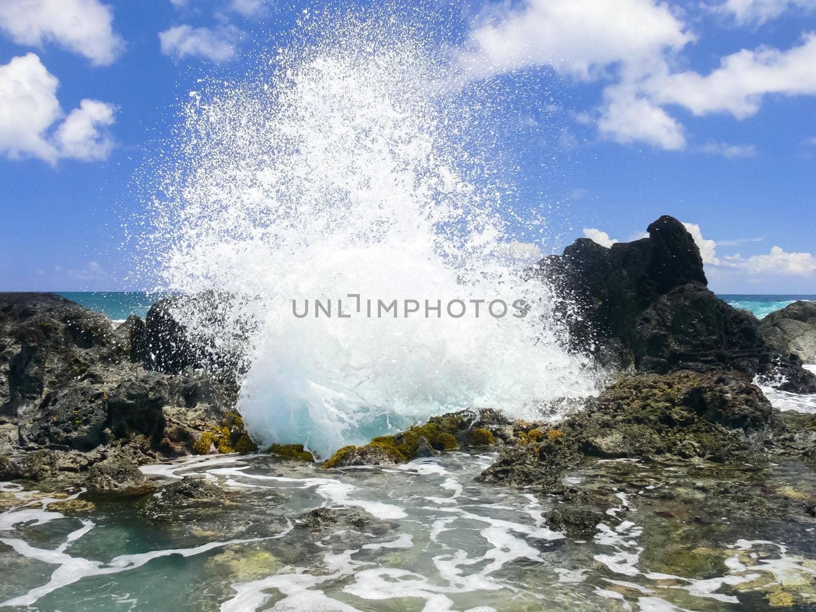 Easter Island coastline. Easter Island coast, rocks, ocean. by DePo