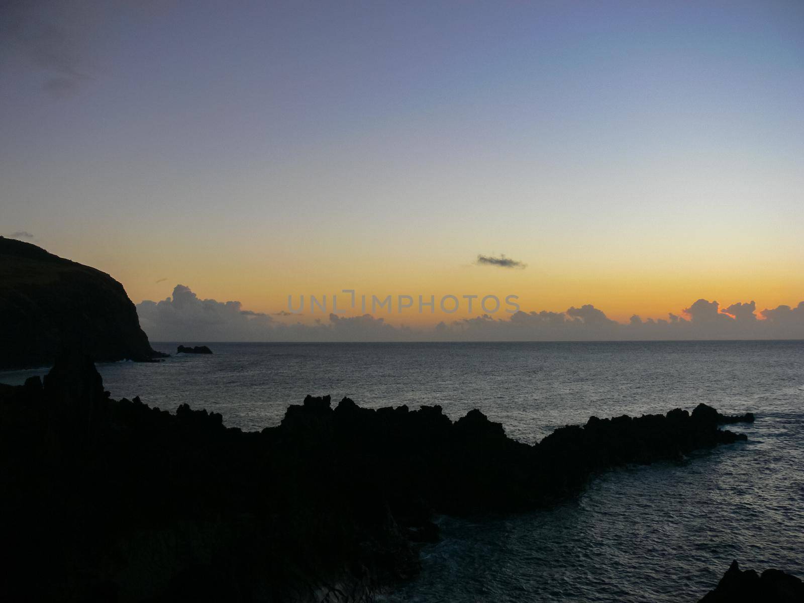 Easter Island coastline. Easter Island coast, rocks, ocean. by DePo