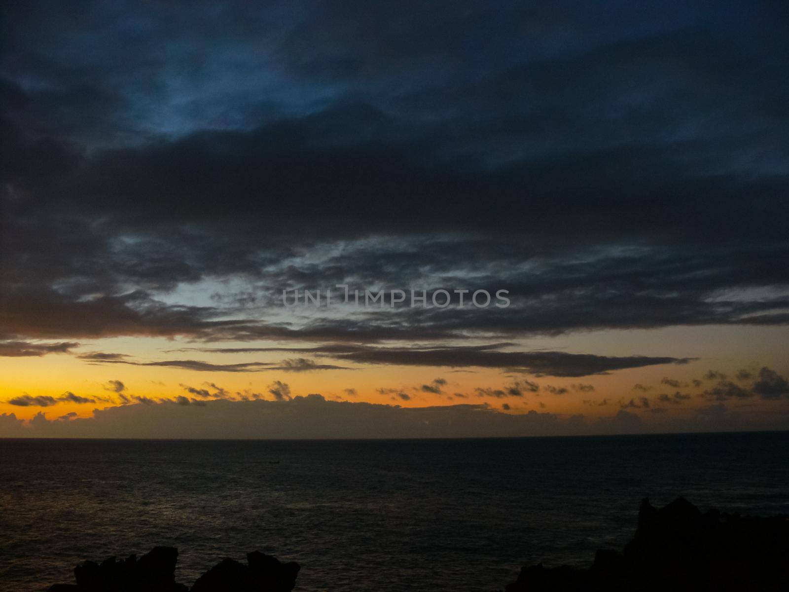 Easter Island coastline. Easter Island coast, rocks and ocean.