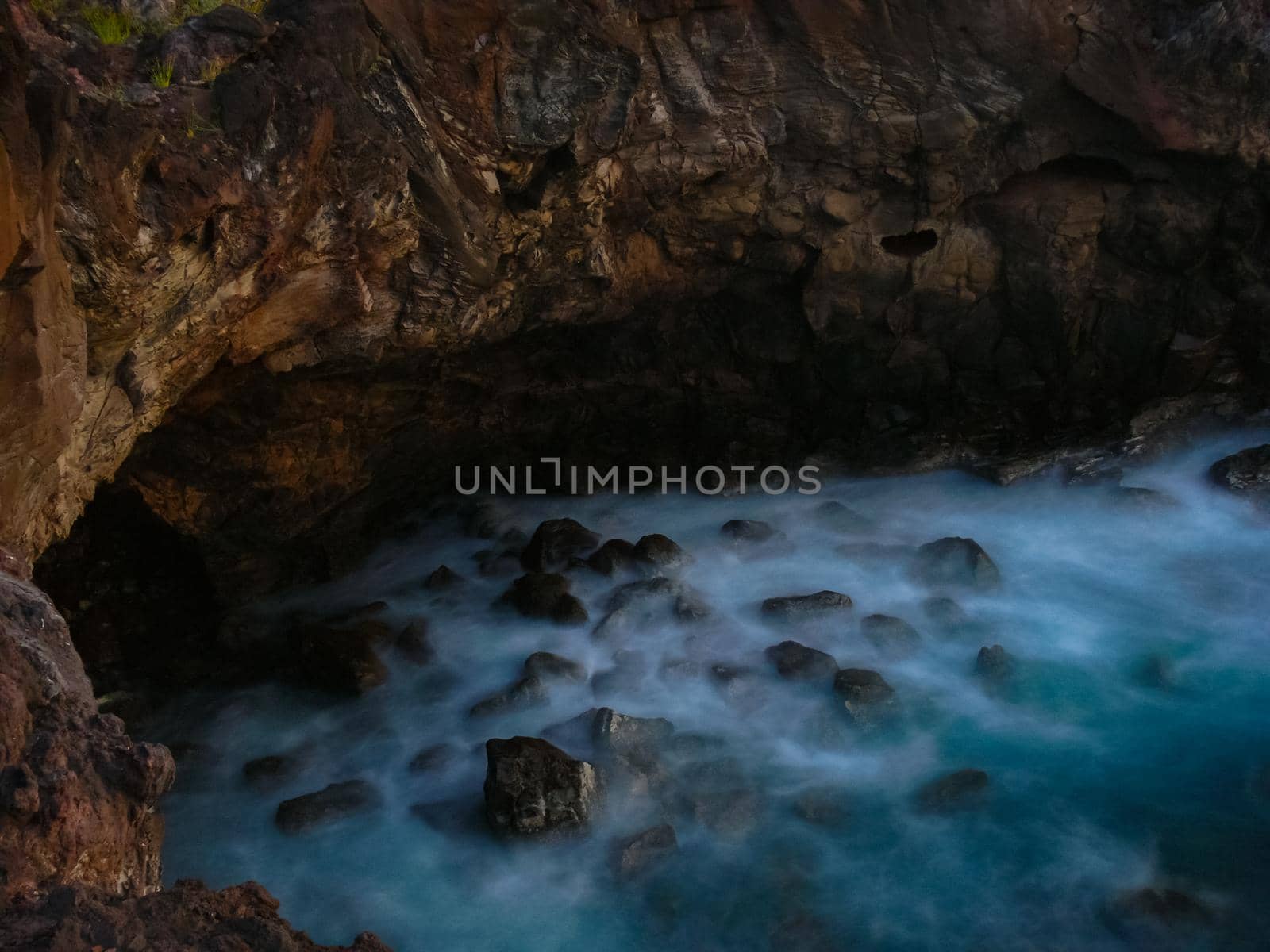 Easter Island coastline. Easter Island coast, rocks and ocean.